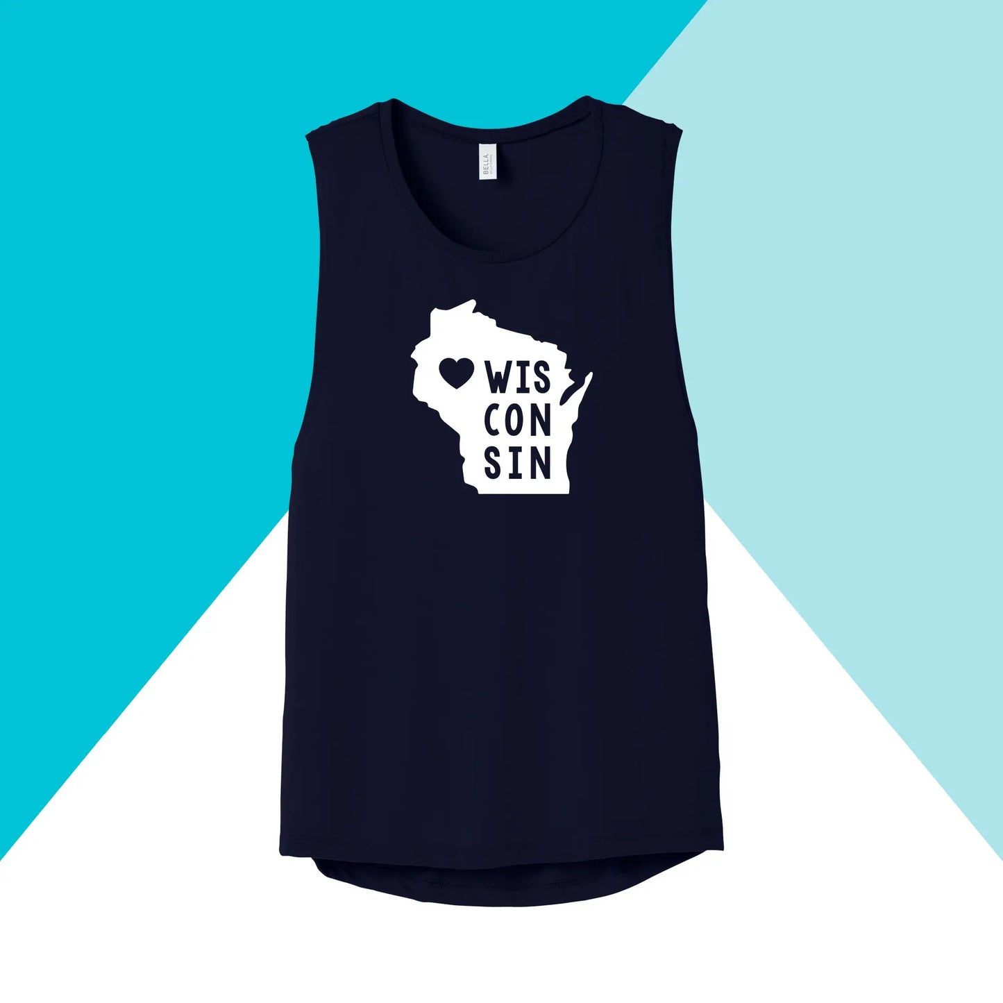 Wisconsin State Shape Unisex Shirt Women's Muscle Tank North Owl Apparel