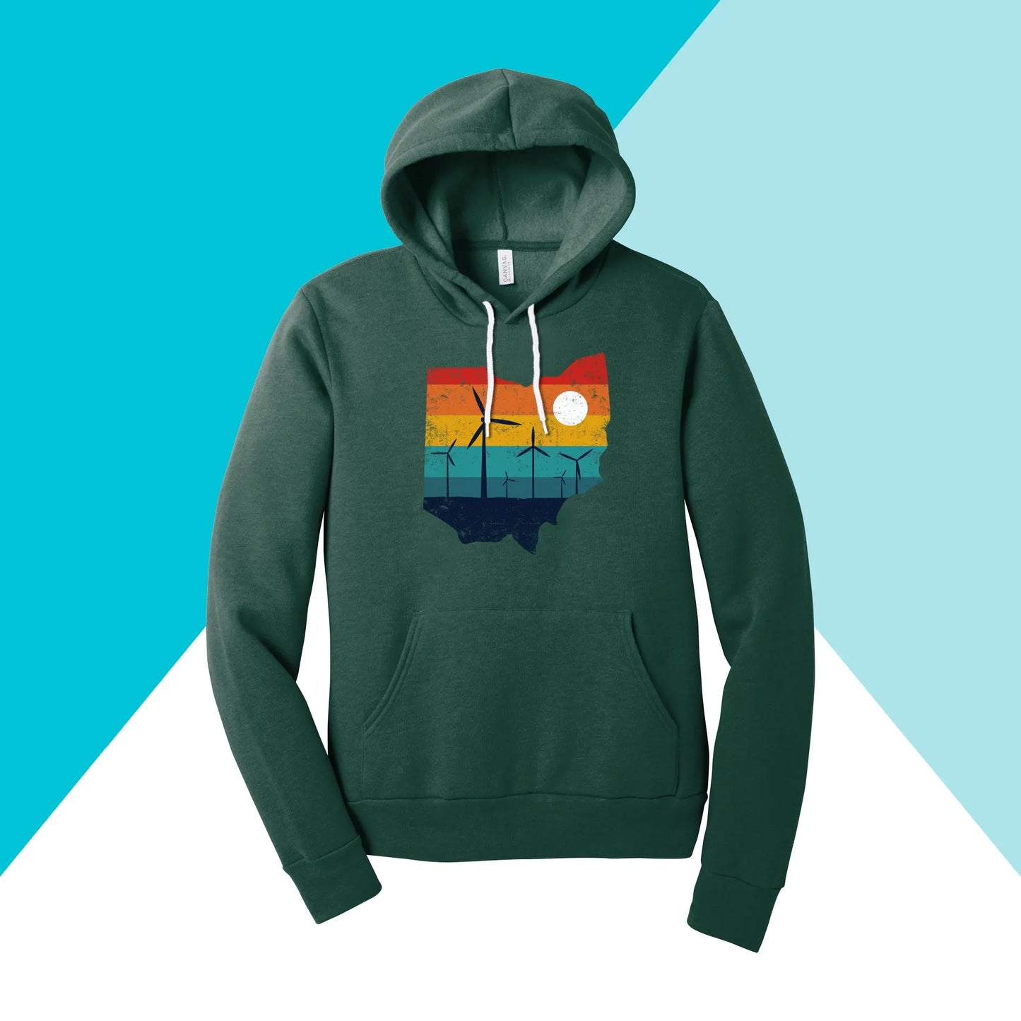 Ohio Rural Retro Windmill Sunset Unisex Hoodie Sweatshirt North Owl Apparel