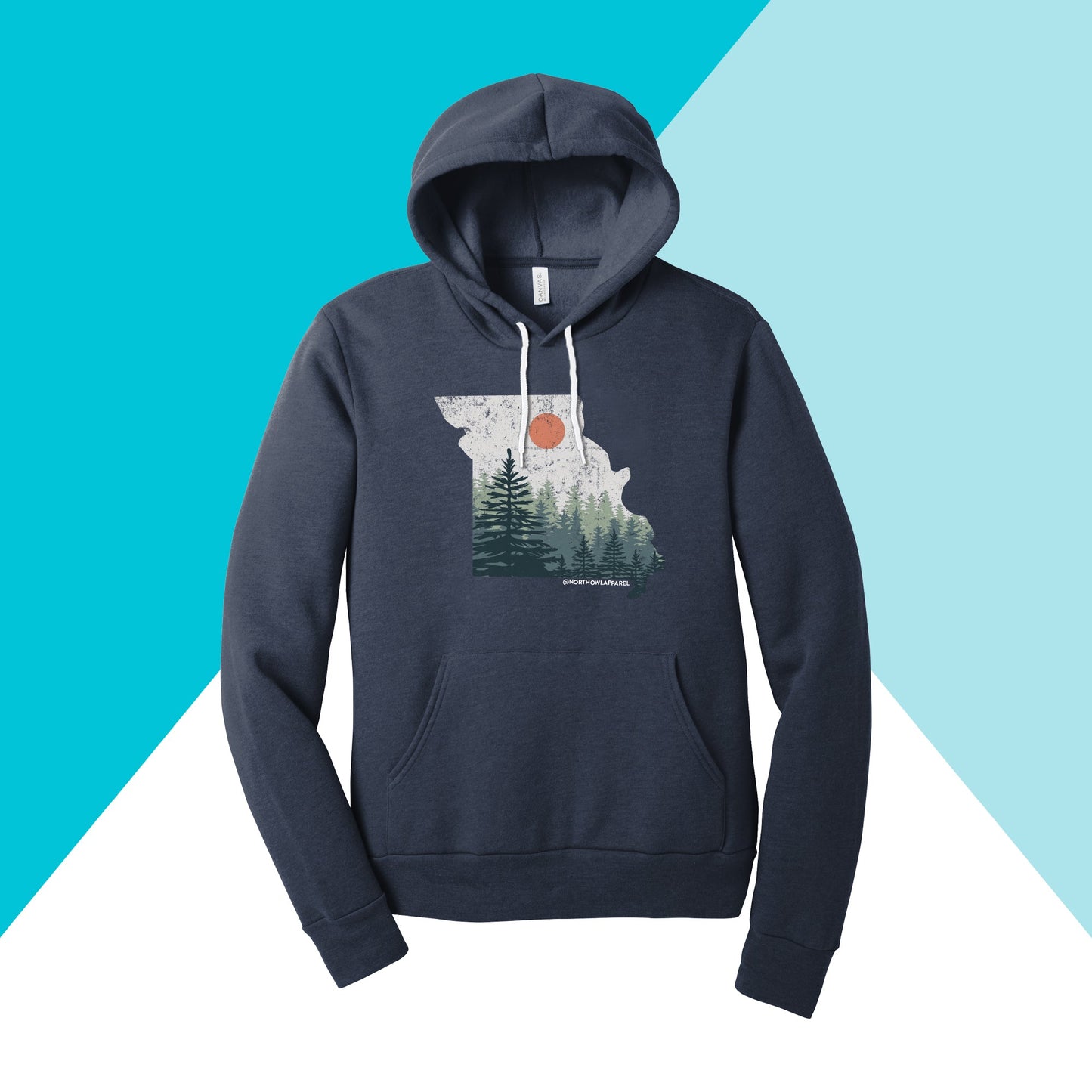 Missouri Pine Trees Distressed Unisex Hoodie Sweatshirt North Owl Apparel