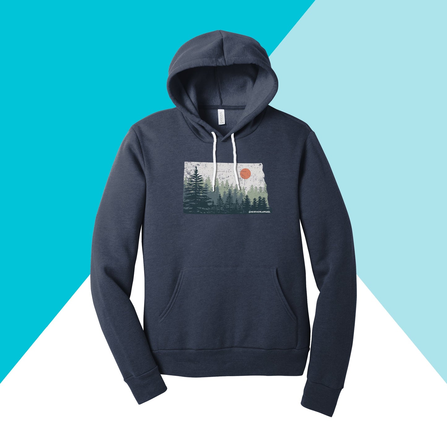 North Dakota Pine Trees Distressed Unisex Hoodie Sweatshirt North Owl Apparel