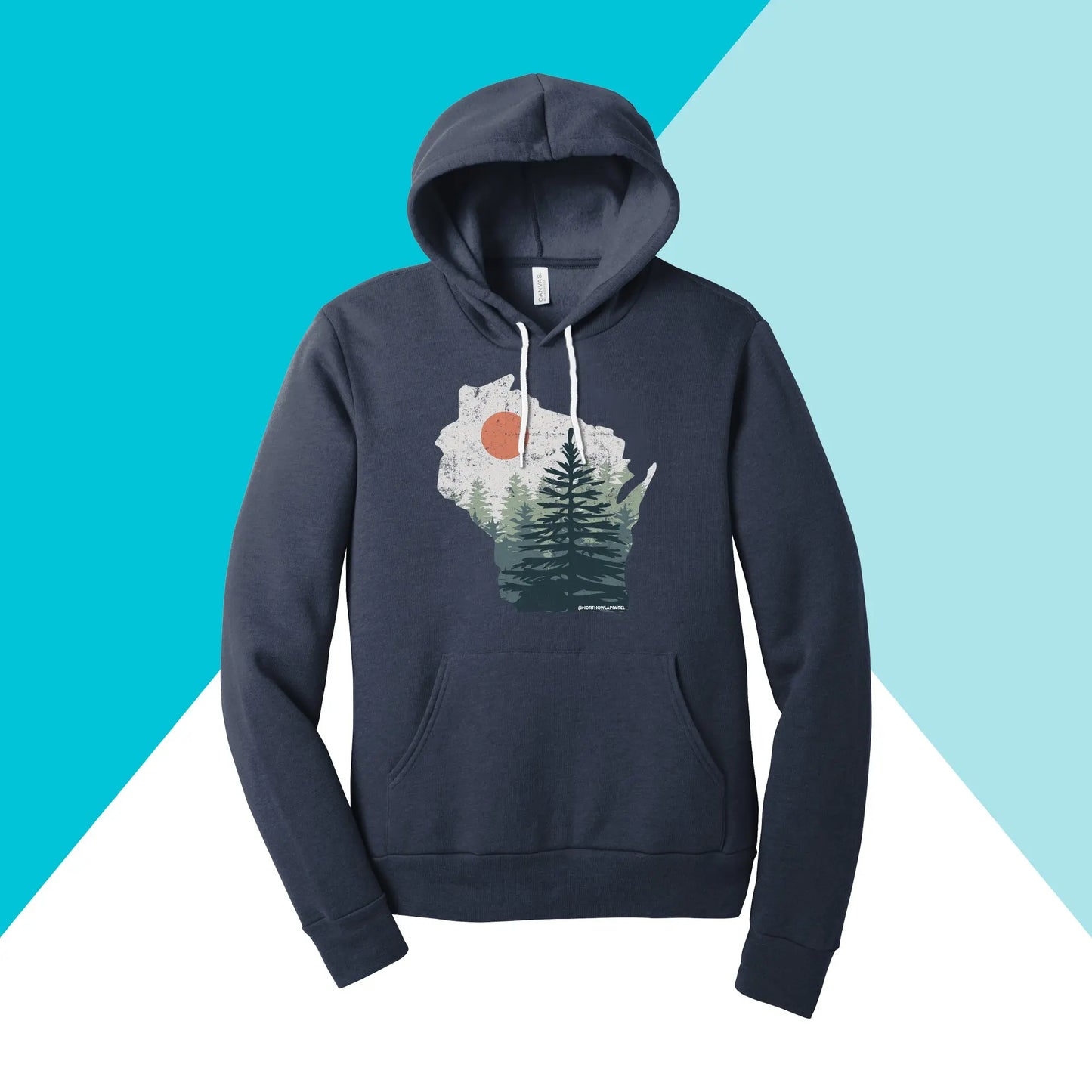 Wisconsin Pine Trees Distressed Unisex Hoodie Sweatshirt North Owl Apparel