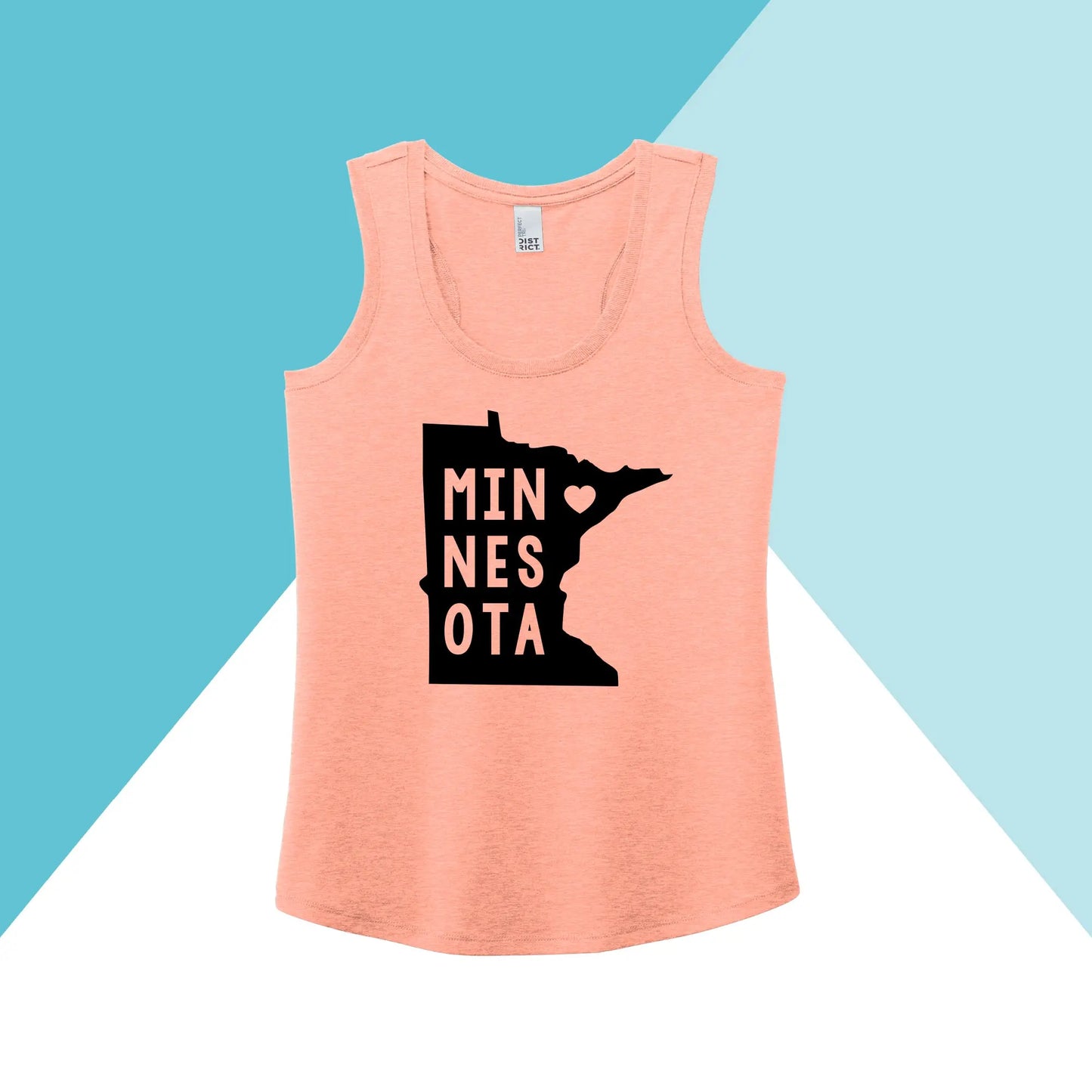 Minnesota Heart State Shape Women's Racerback Tank North Owl Apparel
