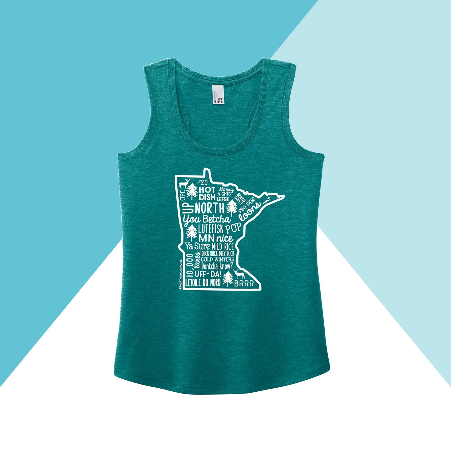 Minnesota Phrase Saying Women's Racerback Tank North Owl Apparel