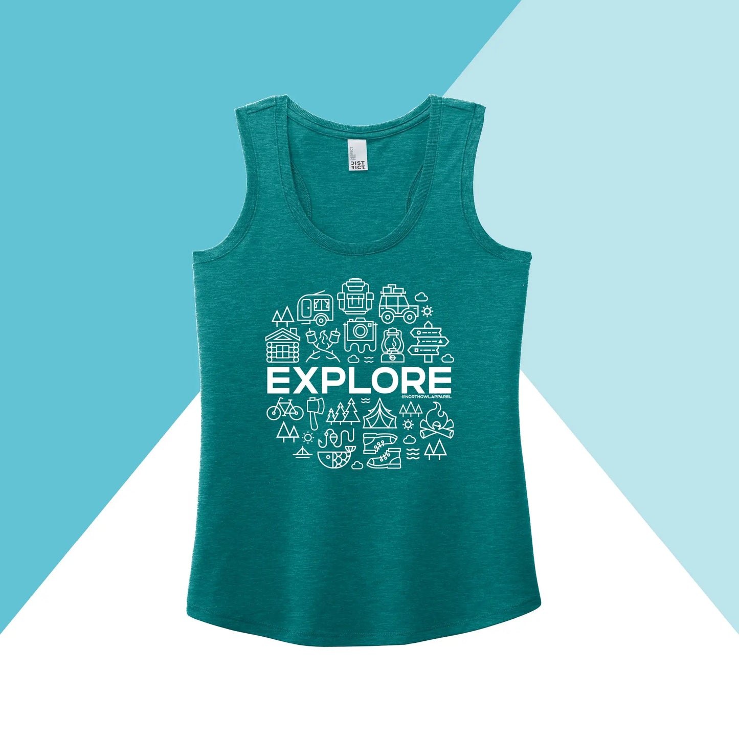 Explore Outdoors Camping Women's Racerback Tank Top North Owl Apparel