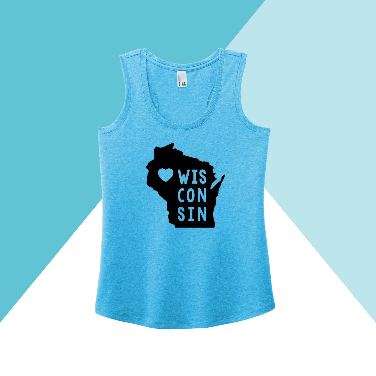 Wisconsin State Shape Women's Racerback Tank North Owl Apparel