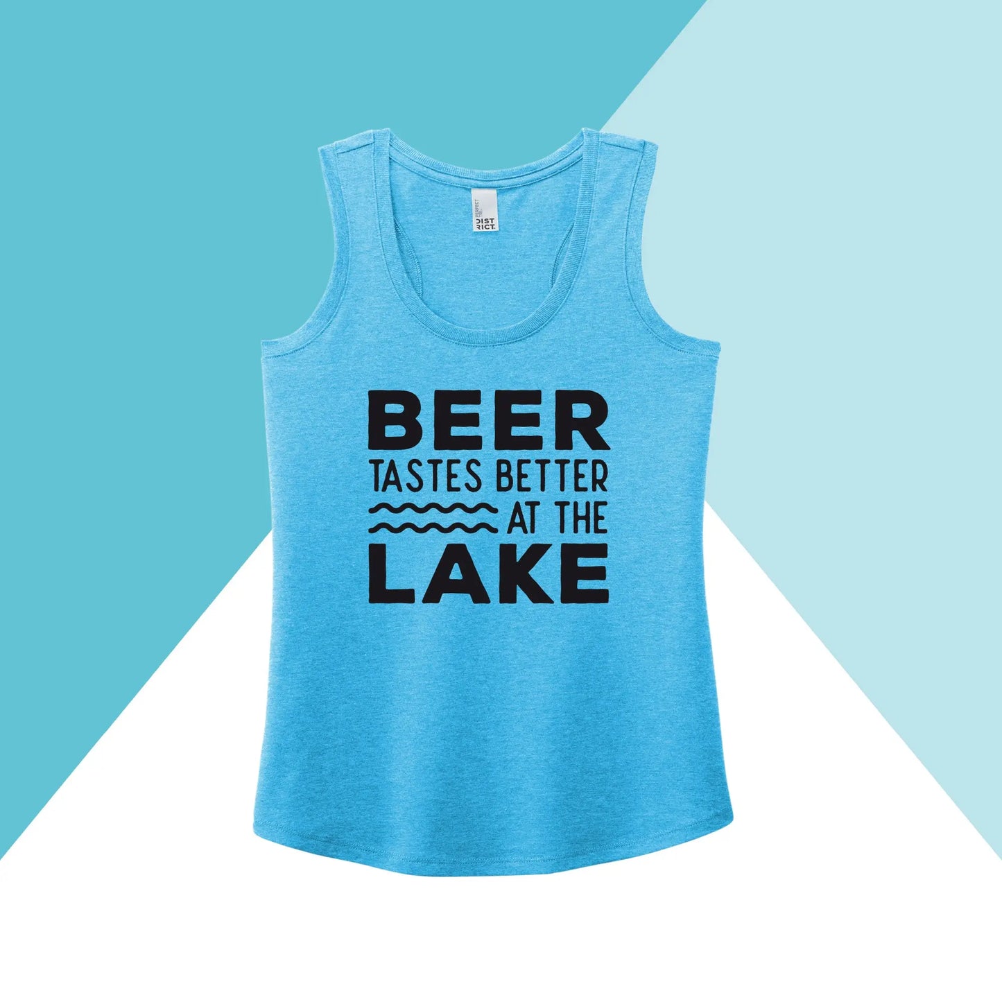 Beer Tastes Better at the Lake Women's Racerback Tank North Owl Apparel