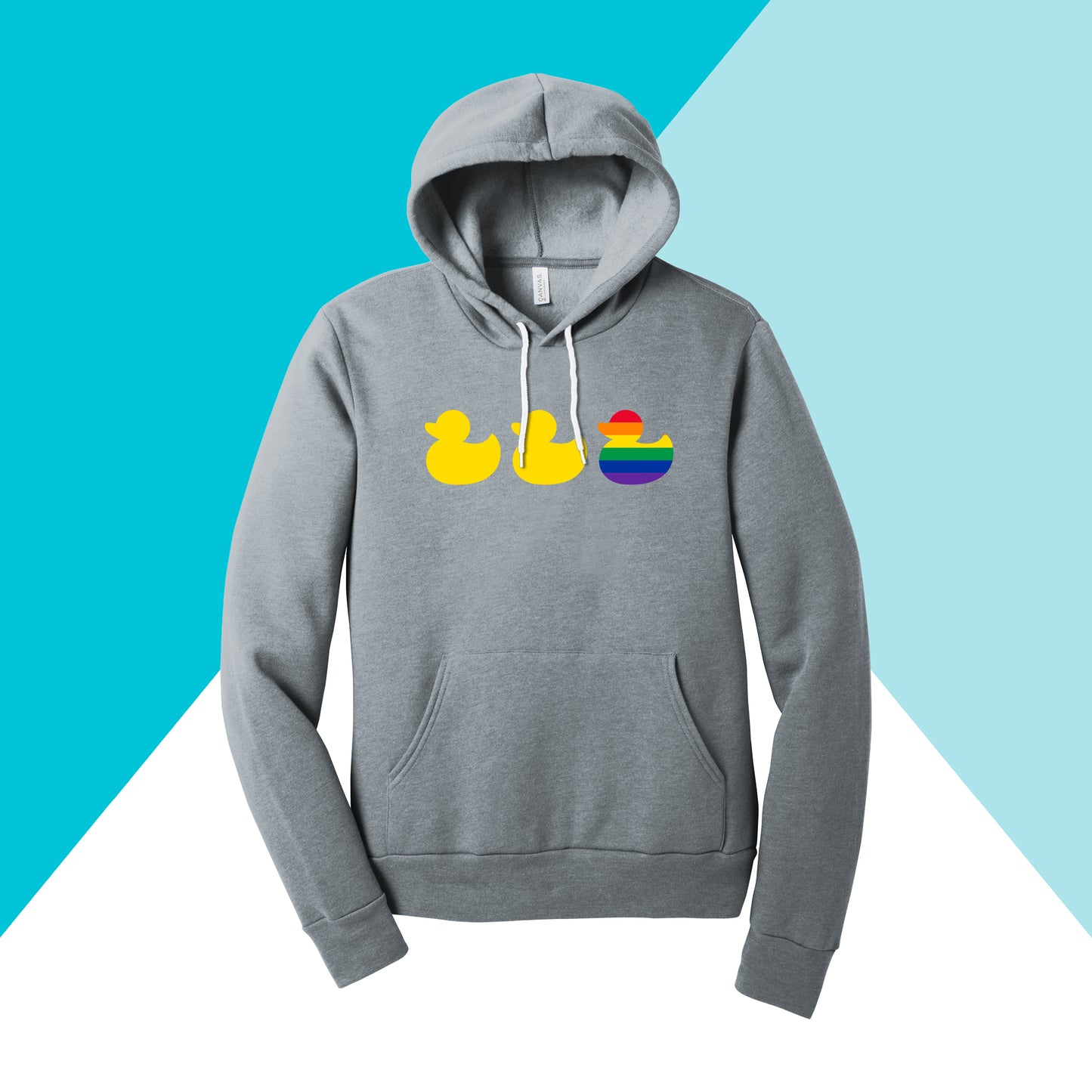 Duck Duck Gay Duck LGBTQIA+ Pride Hoodie Sweatshirt North Owl Apparel