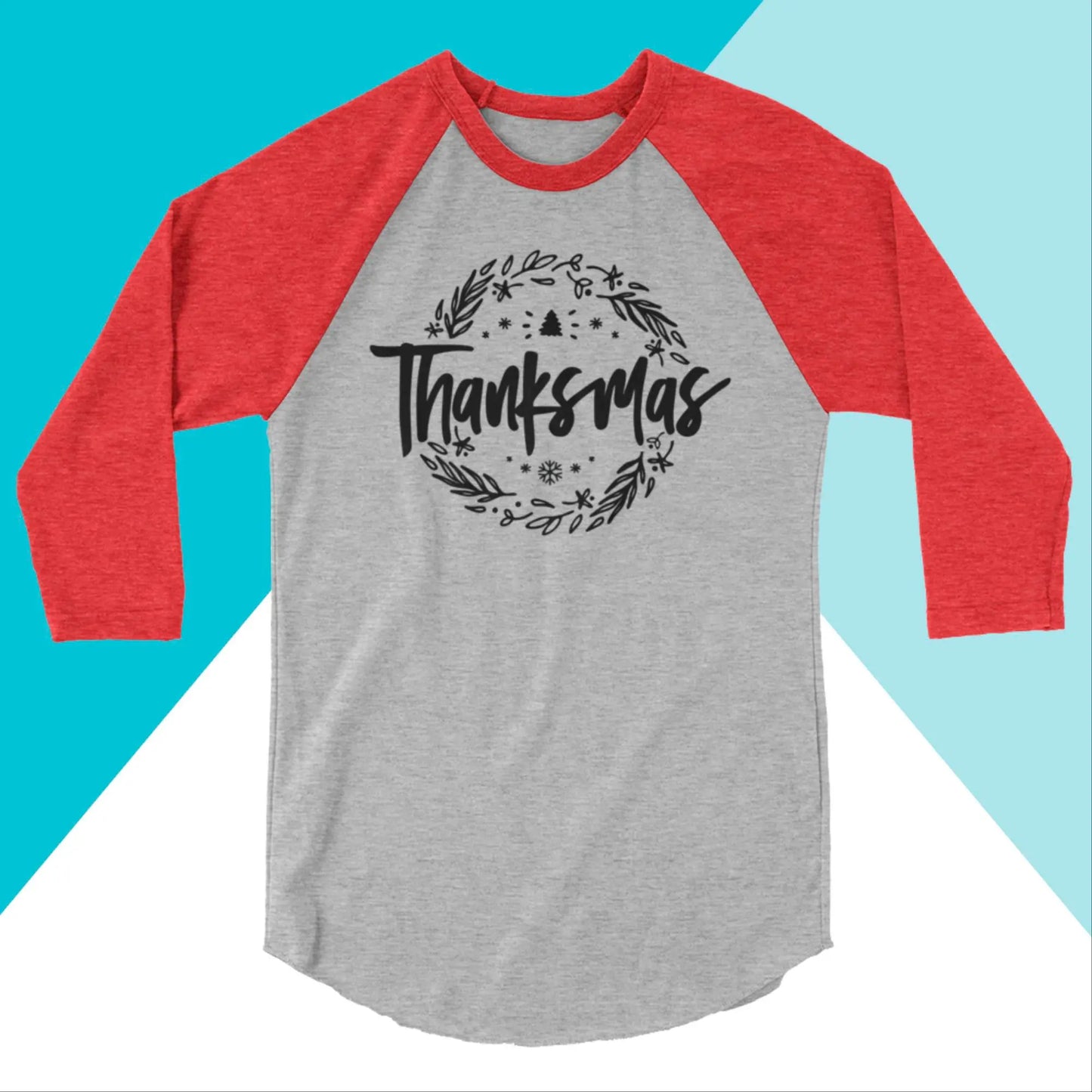 Thanksmas 3/4 Sleeve Raglan Shirt North Owl Apparel