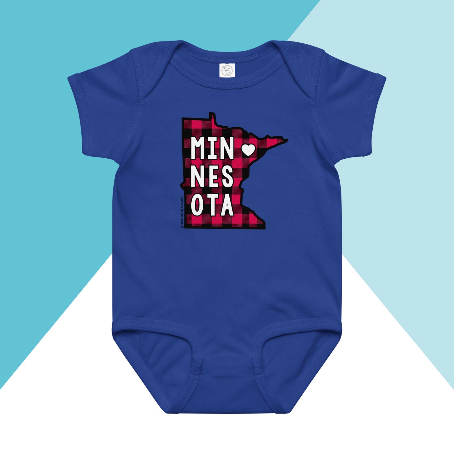 Minnesota Buffalo Plaid Baby Bodysuit North Owl Apparel