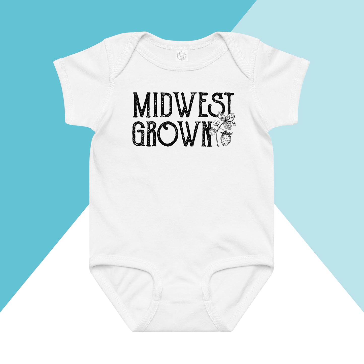Midwest Grown Strawberry Fruit Spring Summer Baby Bodysuit North Owl Apparel
