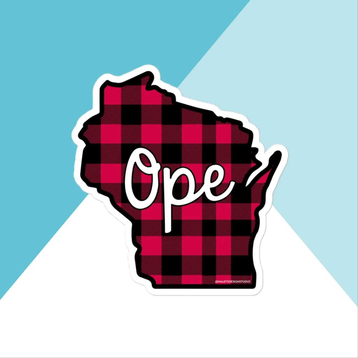 Ope Wisconsin Buffalo Plaid Vinyl Sticker North Owl Apparel