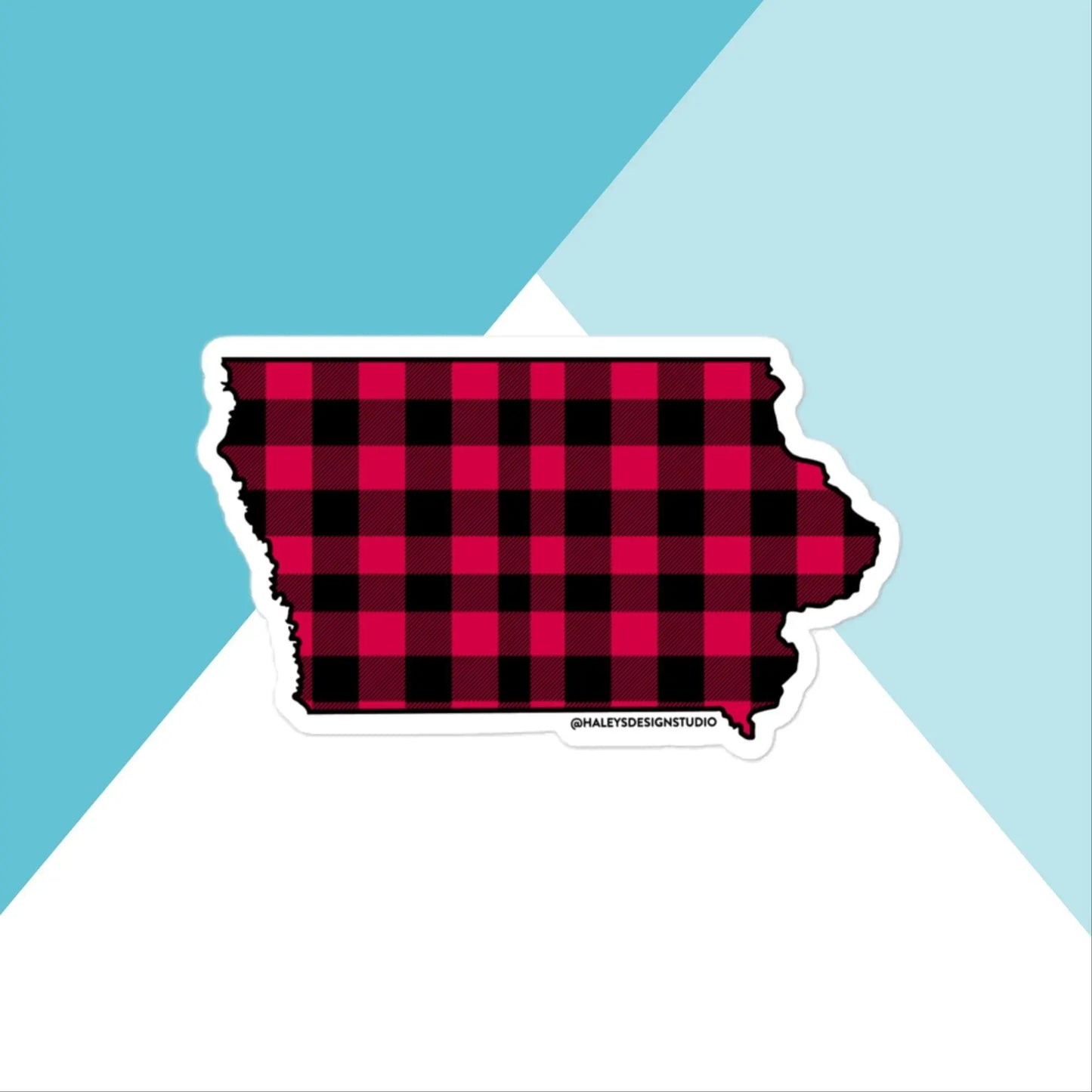 Iowa Buffalo Plaid Vinyl Sticker North Owl Apparel