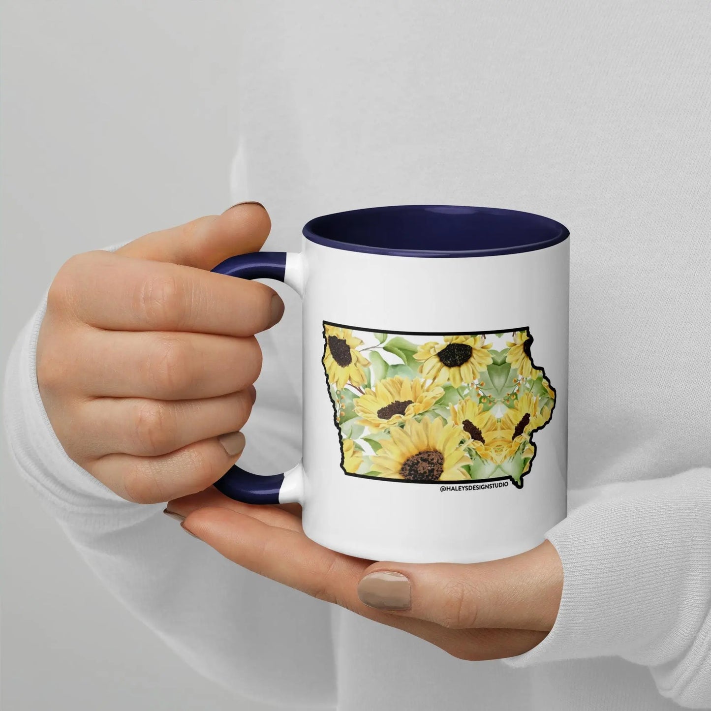 Watercolor Sunflower Iowa Mug North Owl Apparel