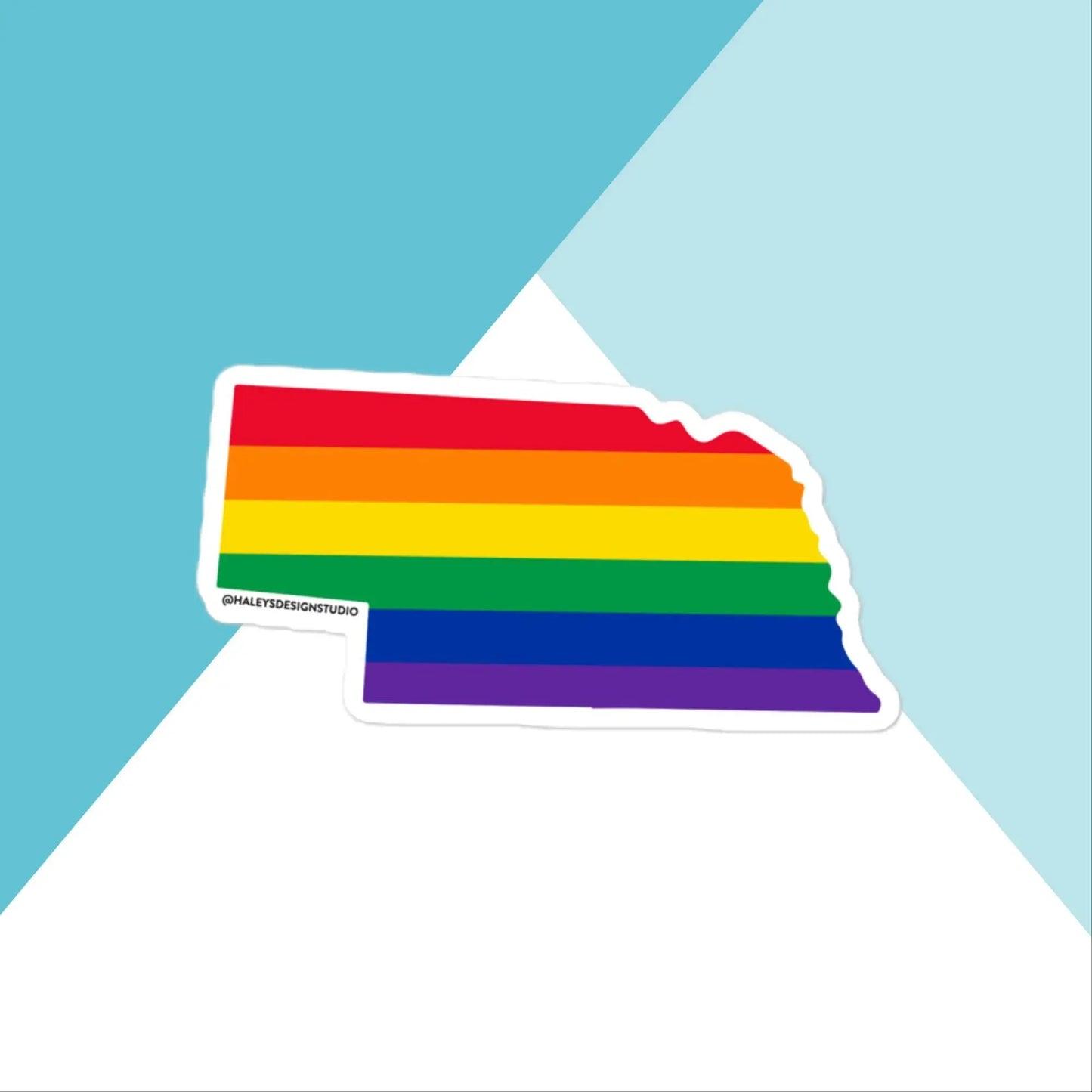 Nebraska Pride Rainbow LGBTQIA+ Vinyl Sticker North Owl Apparel