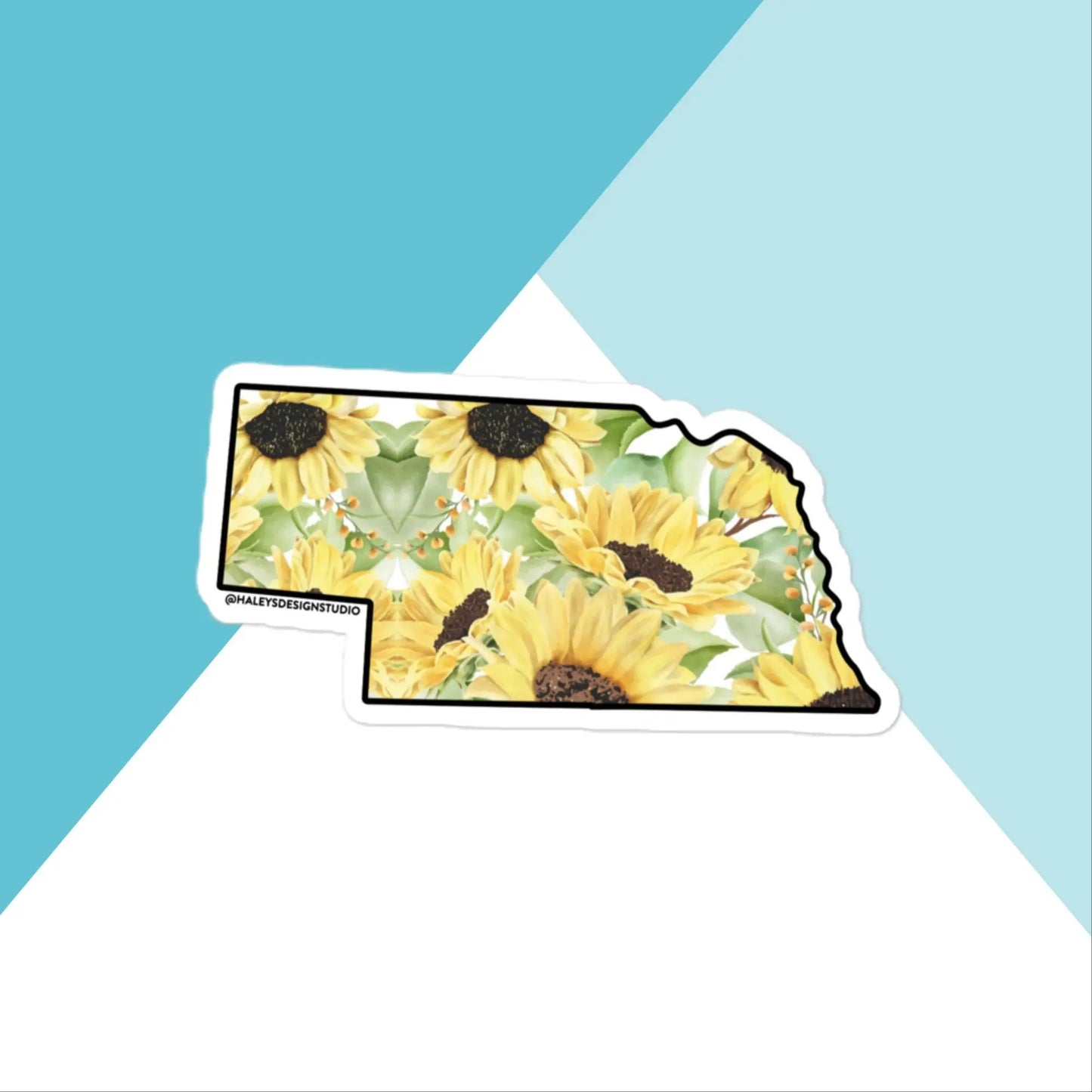 Watercolor Sunflower Nebraska Vinyl Sticker North Owl Apparel
