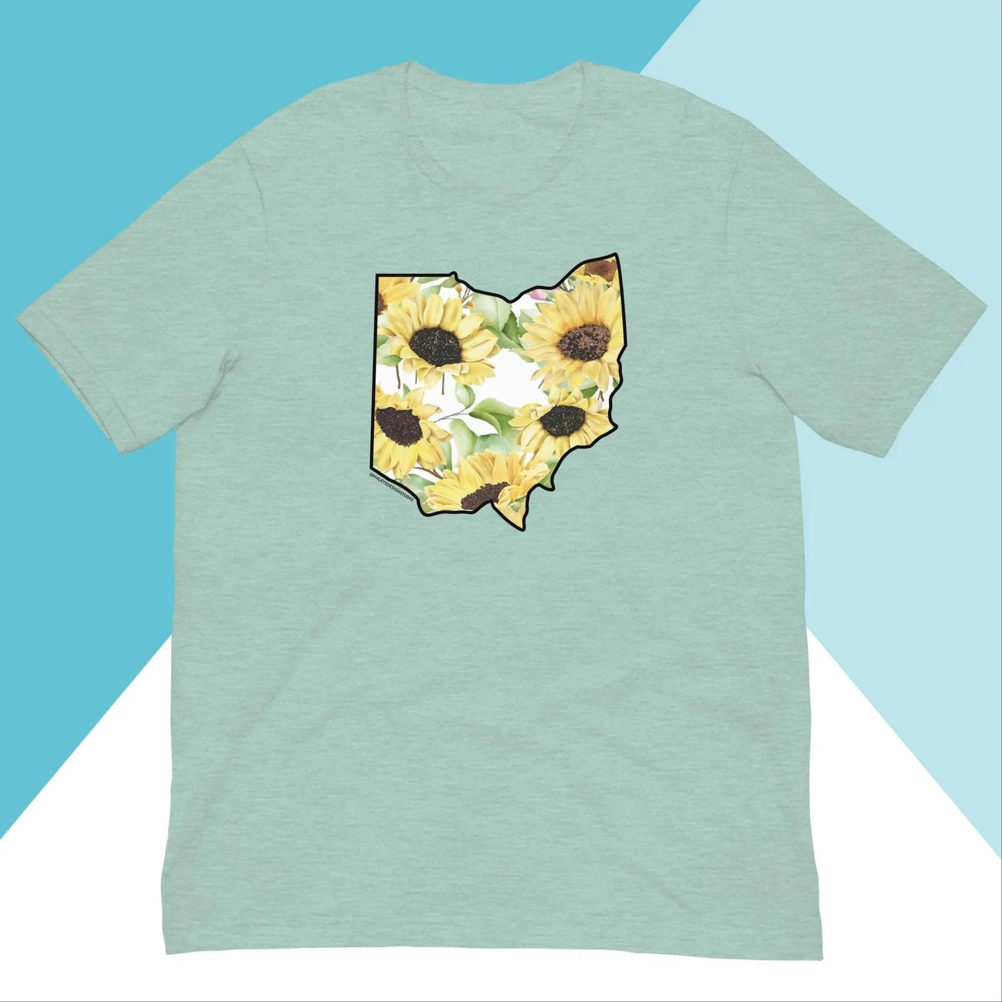 Watercolor Sunflower Ohio Unisex Shirt North Owl Apparel