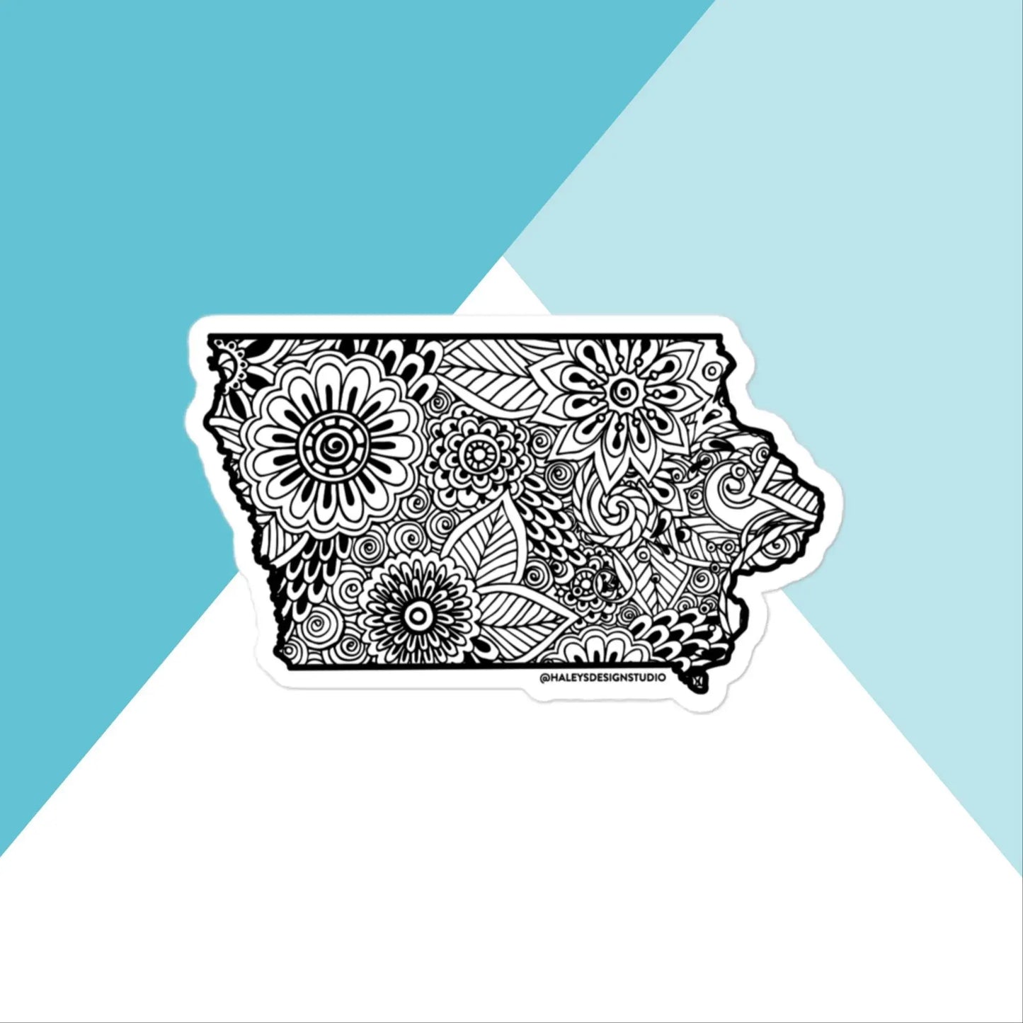 Iowa Floral Mandala Vinyl Sticker North Owl Apparel