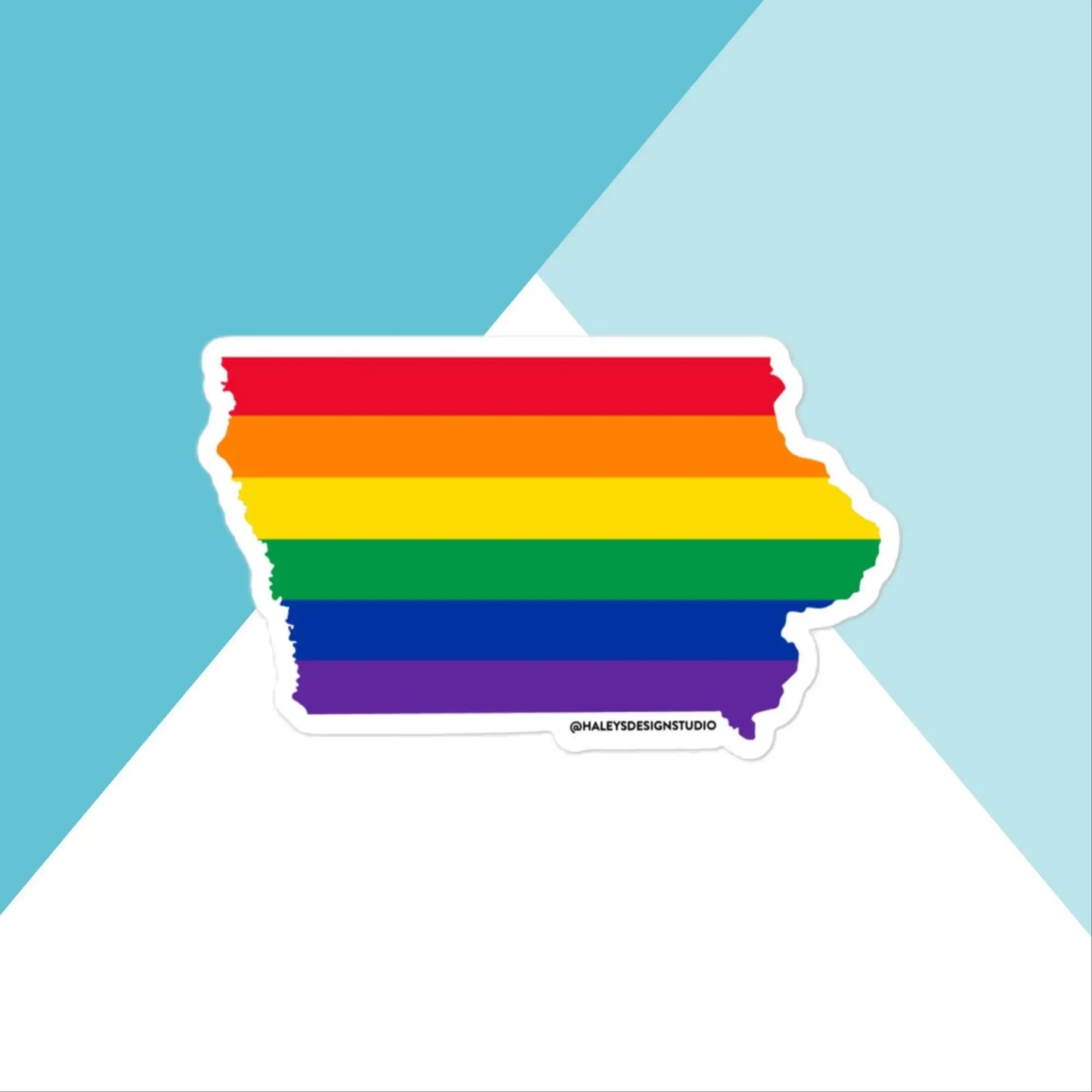 Iowa Pride Rainbow LGBTQIA+ Vinyl Sticker North Owl Apparel