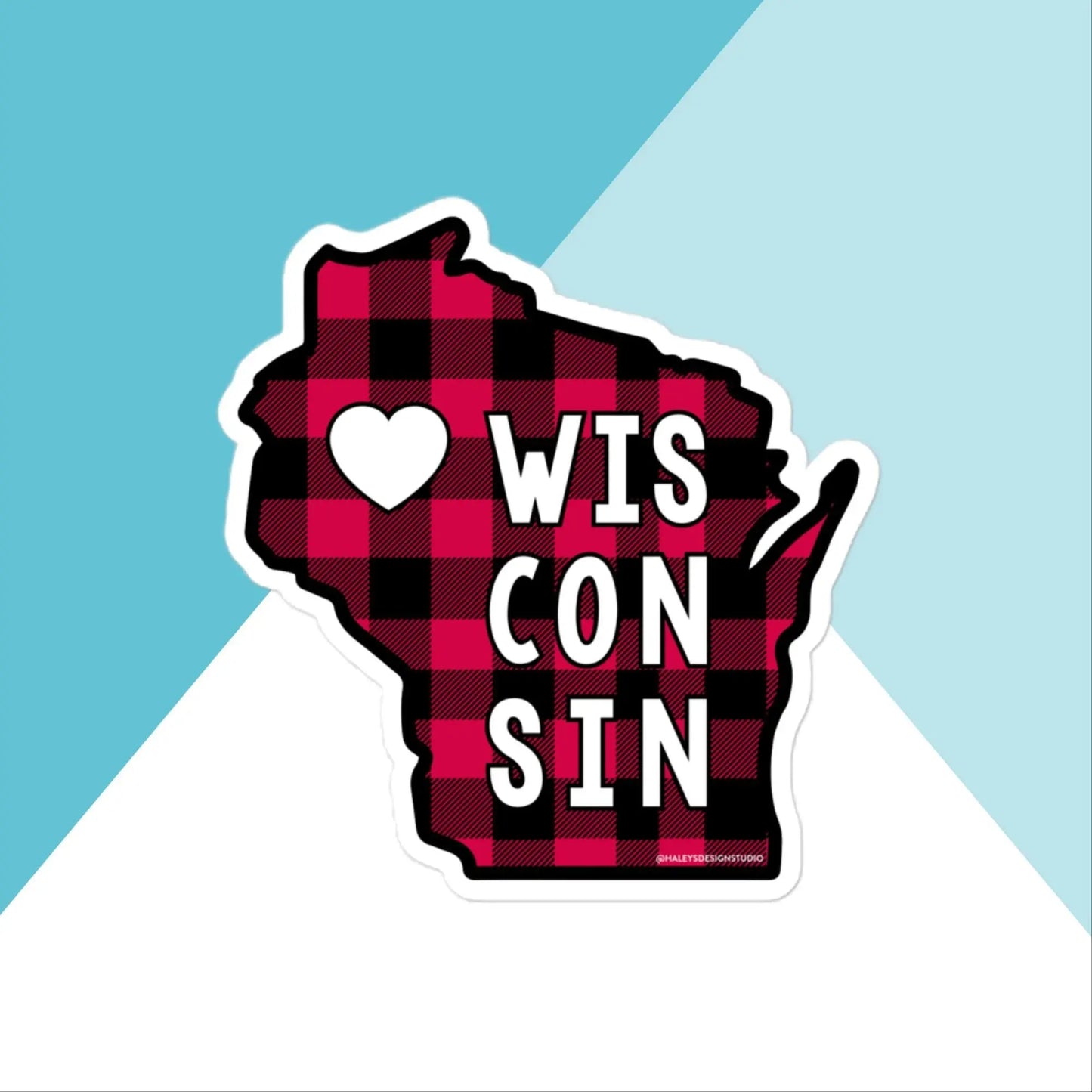 Wisconsin Buffalo Plaid Vinyl Sticker North Owl Apparel