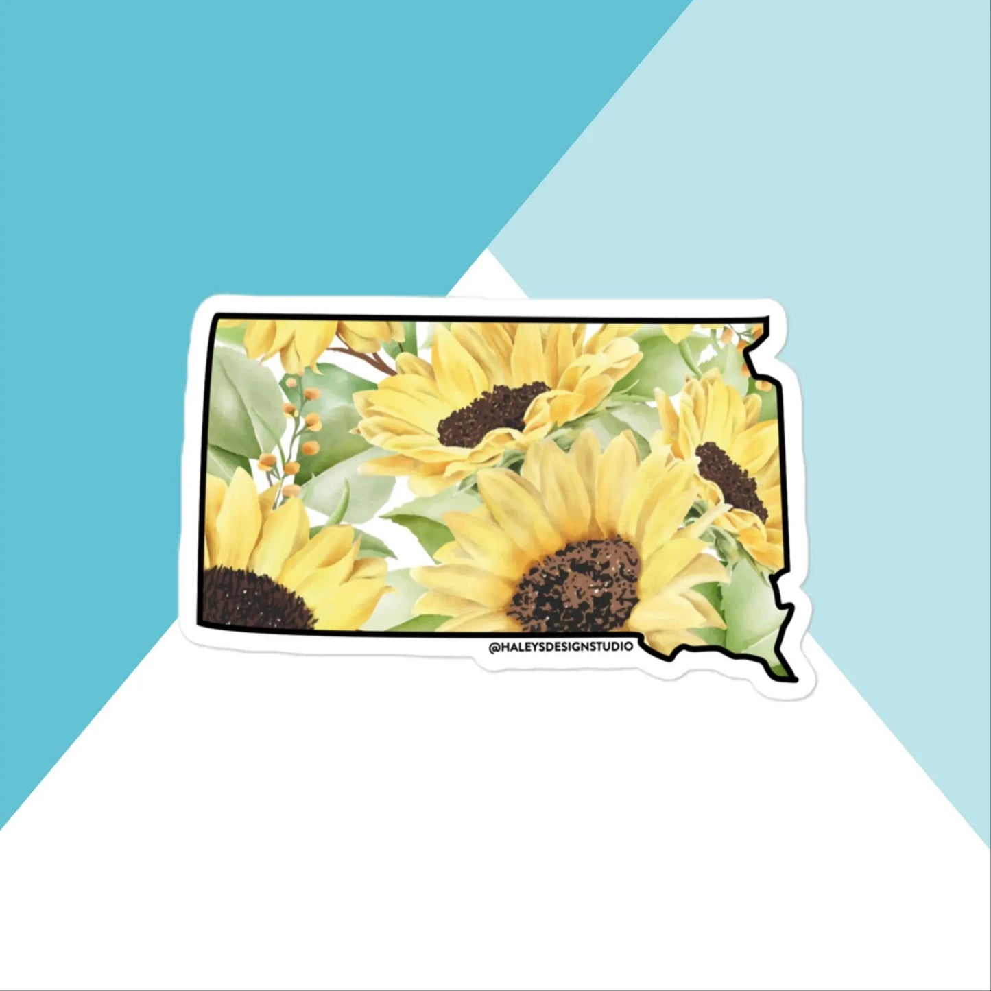 South Dakota Watercolor Sunflower Vinyl Sticker North Owl Apparel