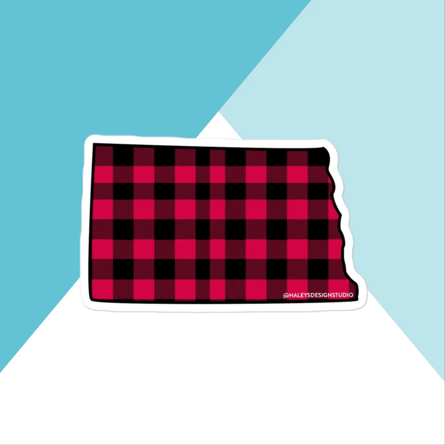 North Dakota Buffalo Plaid Vinyl Sticker North Owl Apparel