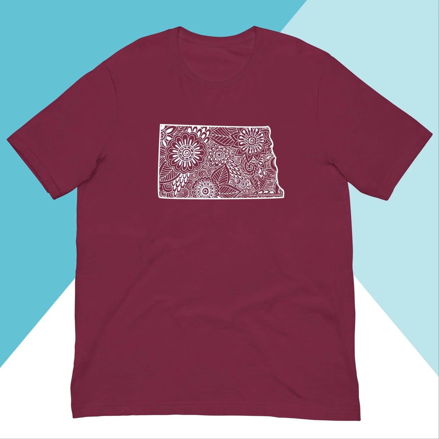 North Dakota Floral Mandala Unisex Shirt North Owl Apparel