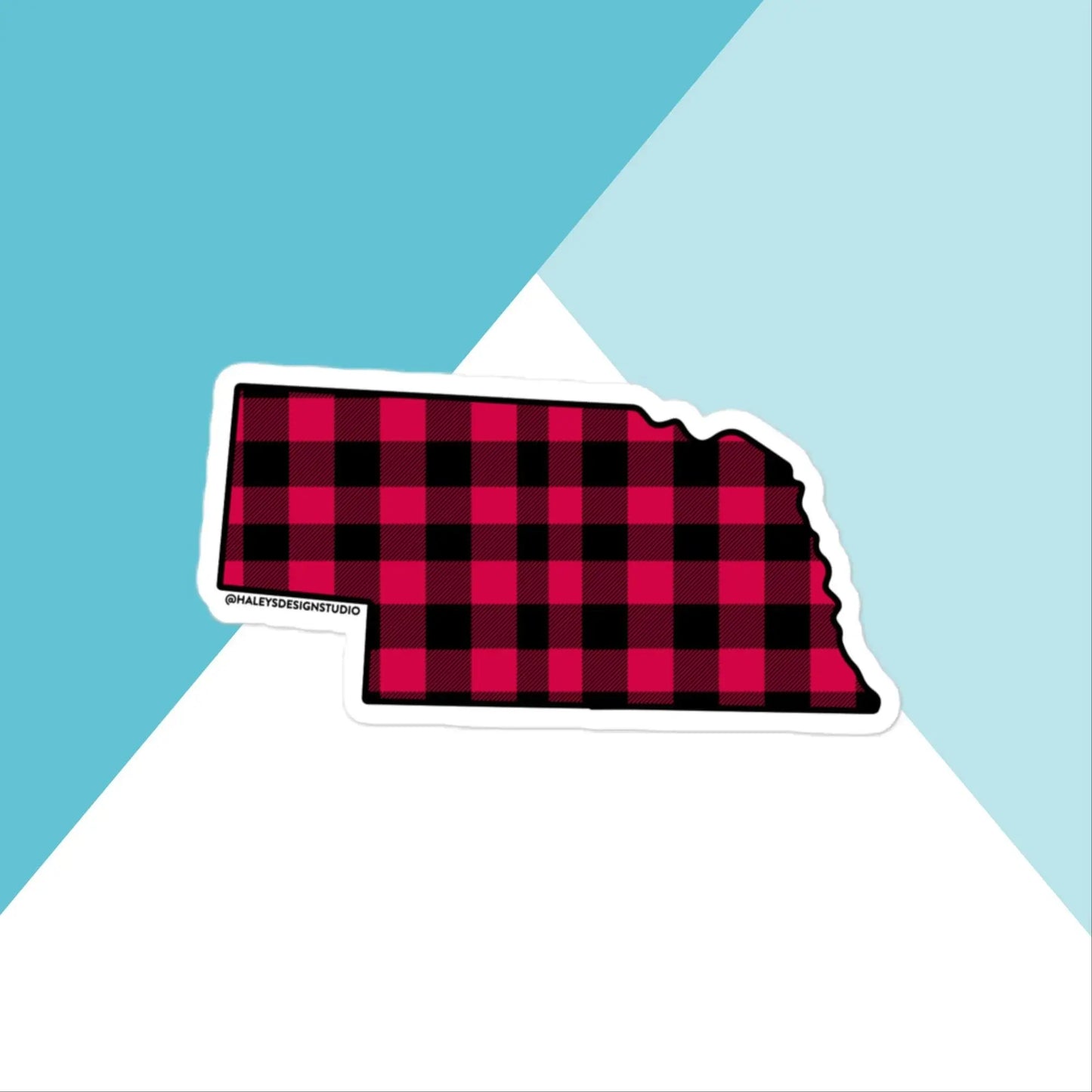 Nebraska Buffalo Plaid Vinyl Sticker North Owl Apparel