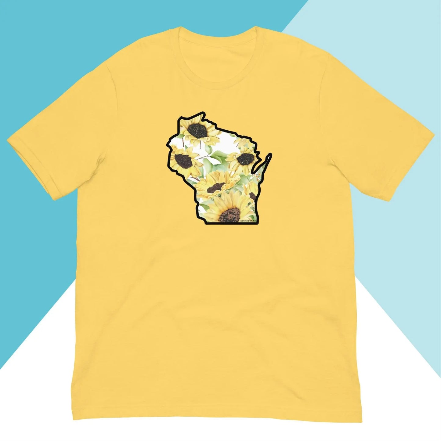 Watercolor Sunflower Wisconsin Unisex Shirt North Owl Apparel