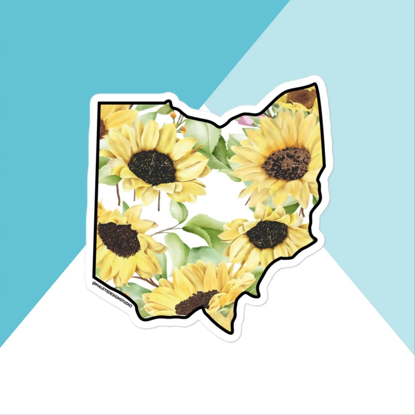 Watercolor Sunflower Ohio Vinyl Sticker North Owl Apparel