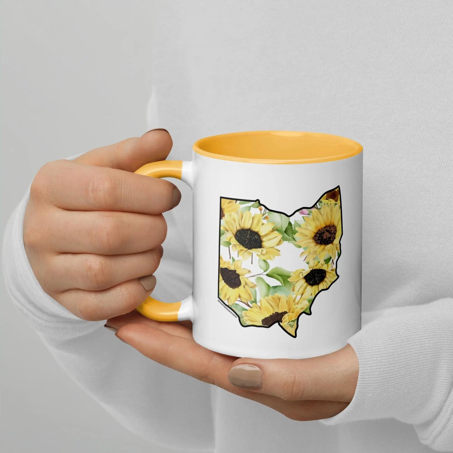 Watercolor Sunflower Ohio Mug North Owl Apparel