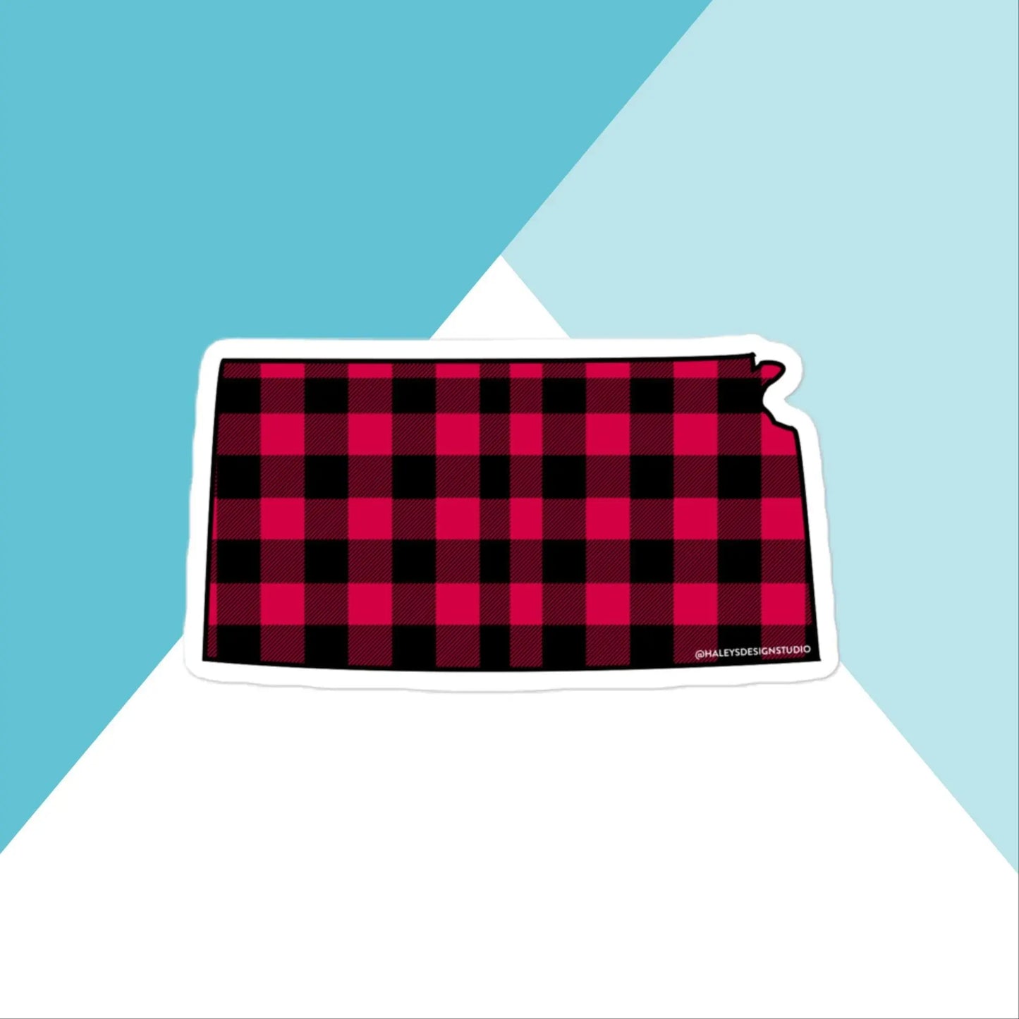 Kansas Buffalo Plaid Vinyl Sticker North Owl Apparel