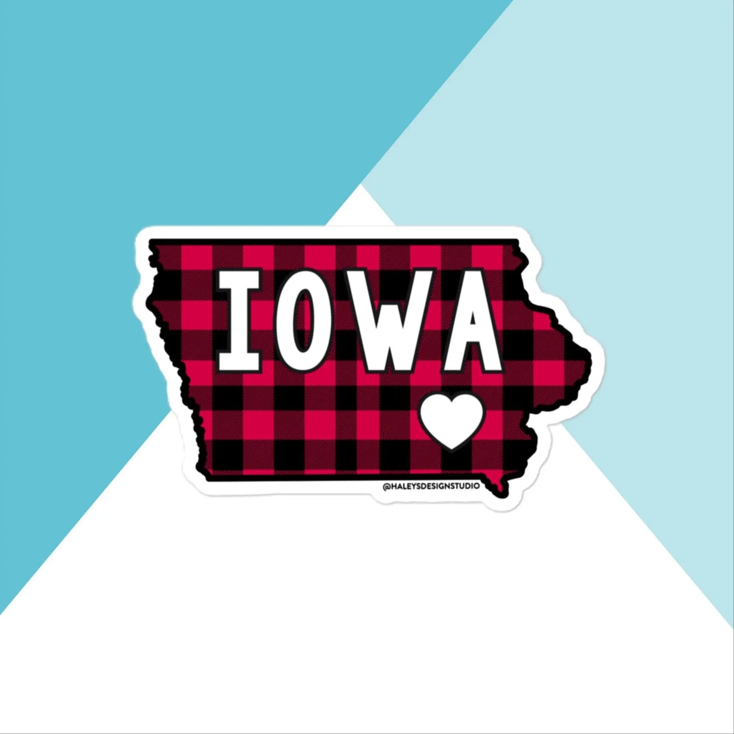 Iowa Buffalo Plaid Vinyl Sticker North Owl Apparel
