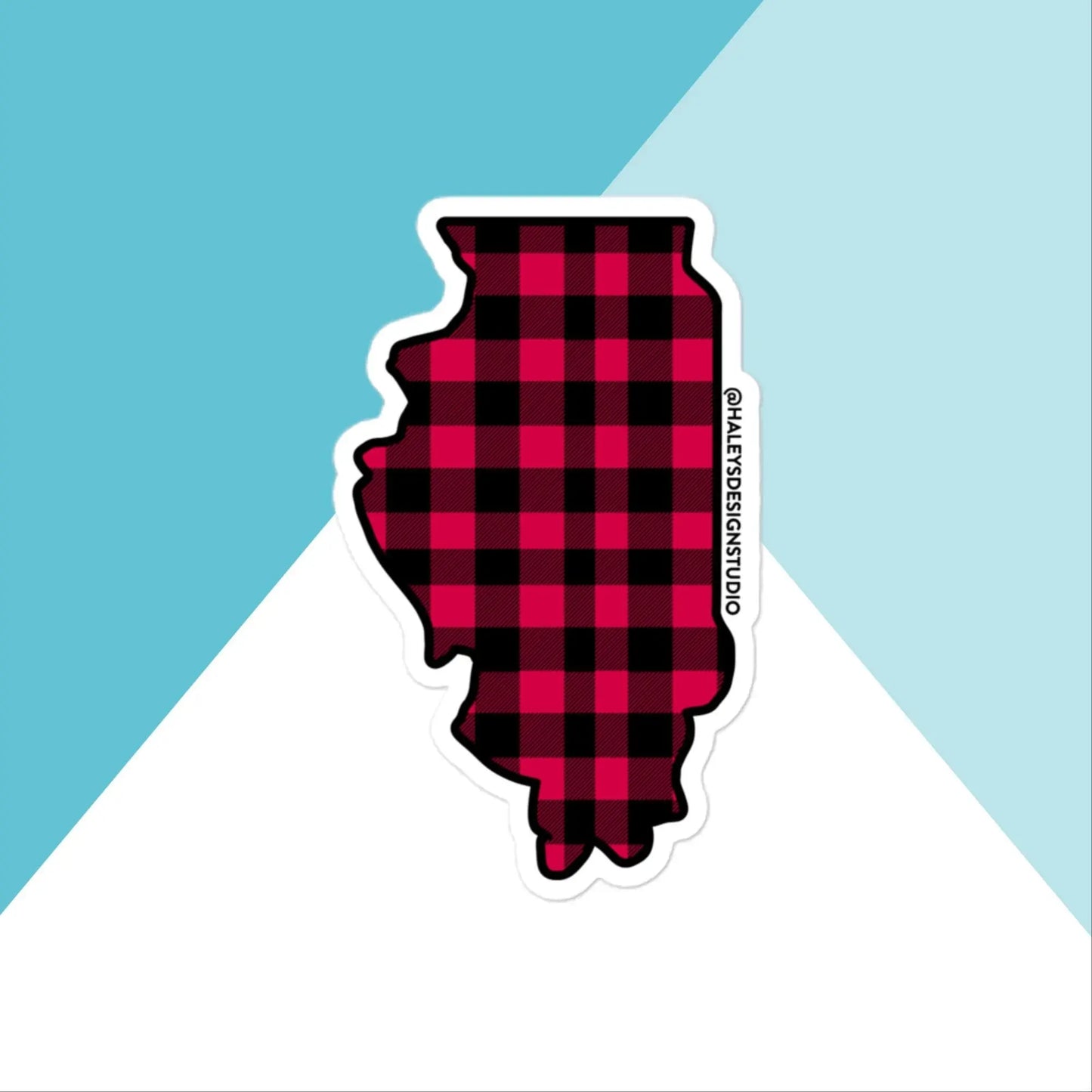 Illinois Buffalo Plaid Vinyl Sticker North Owl Apparel