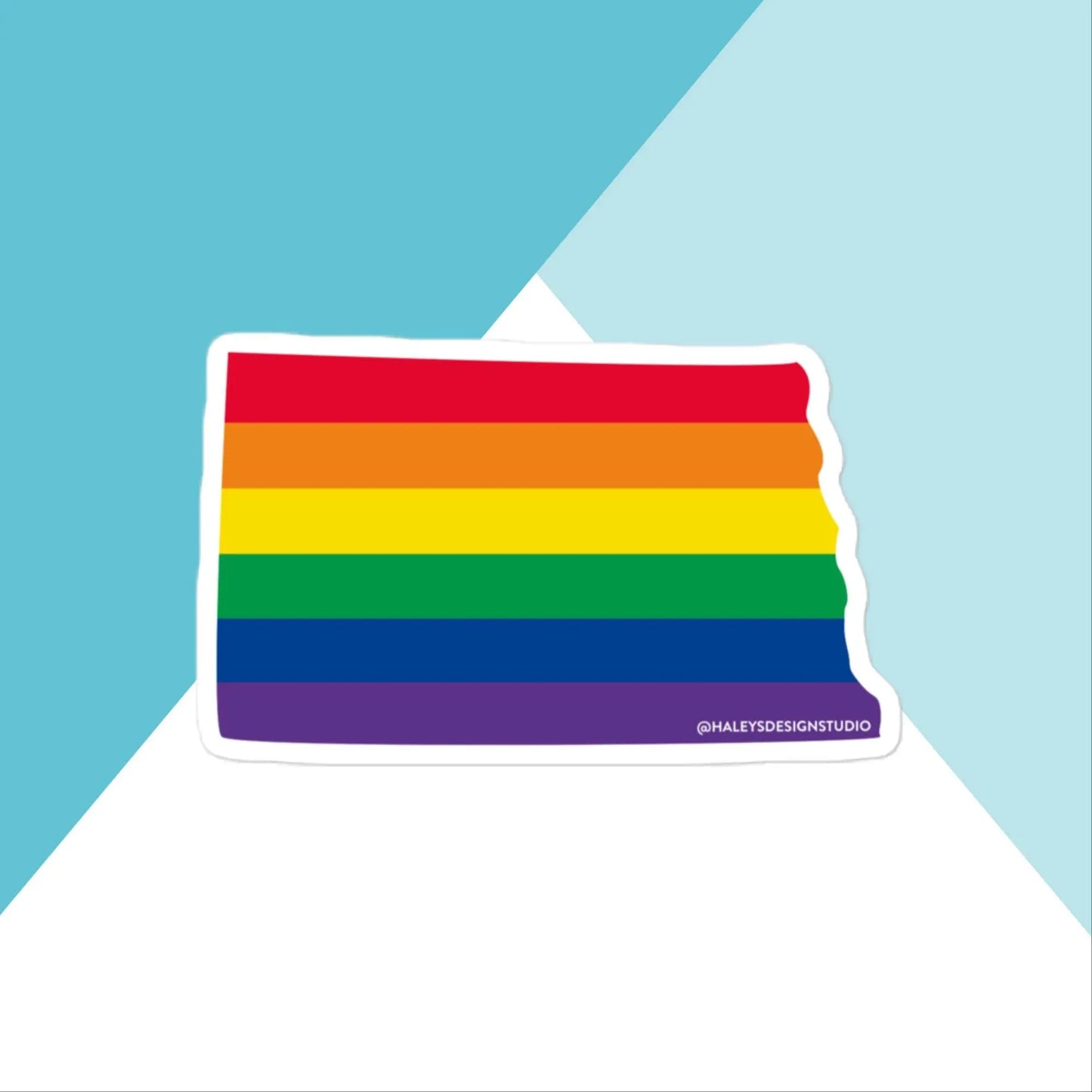 North Dakota Pride Rainbow LGBTQIA+ Vinyl Sticker North Owl Apparel