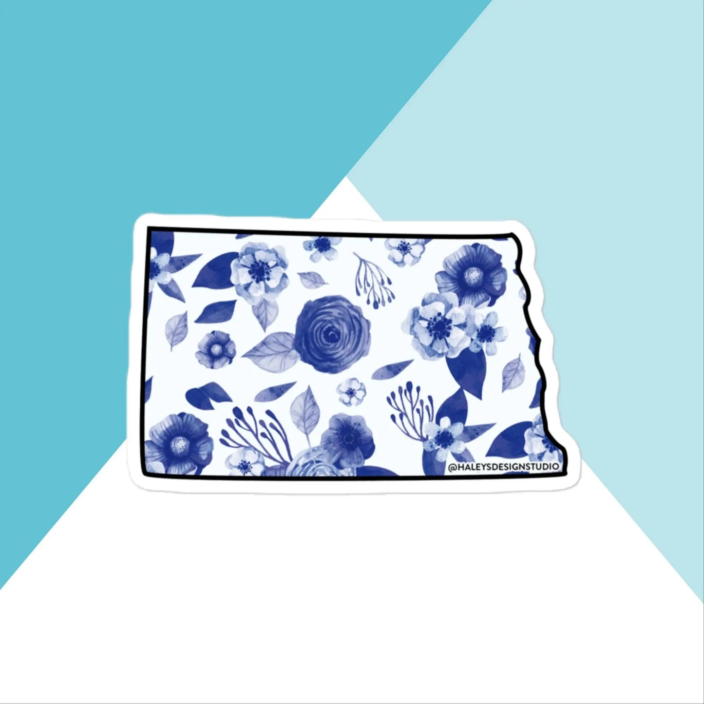 North Dakota Watercolor Flowers Vinyl Sticker North Owl Apparel