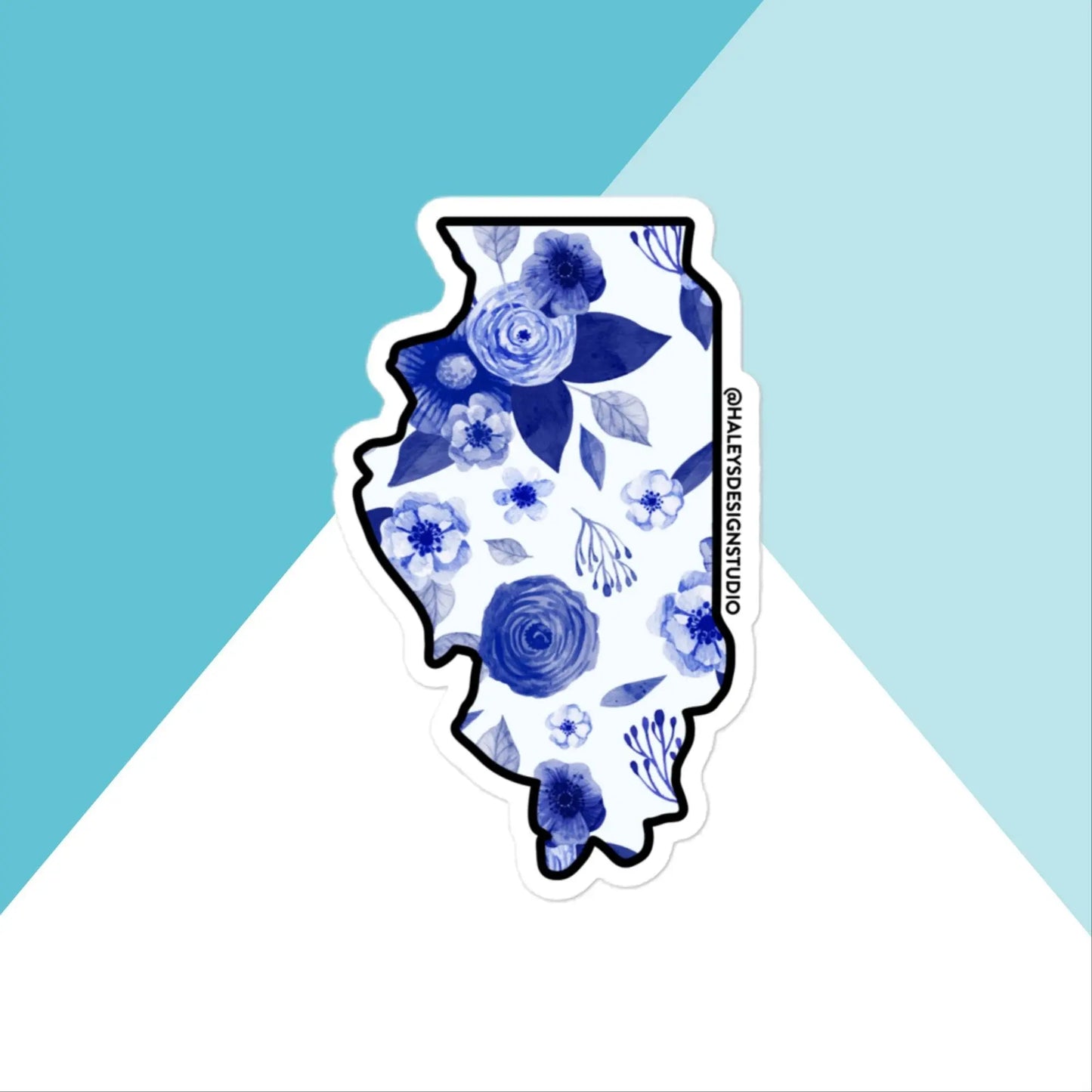 Illinois Watercolor Flowers Vinyl Sticker North Owl Apparel