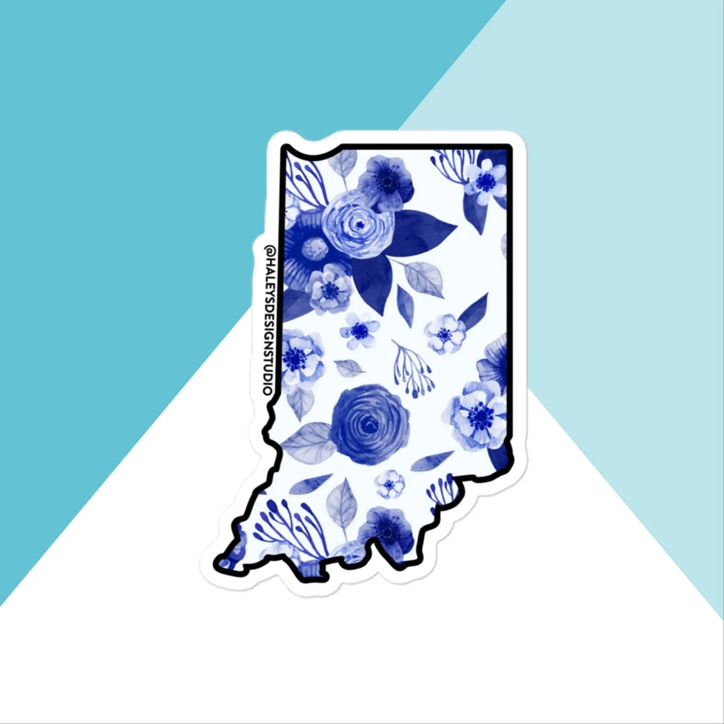 Indiana Watercolor Flowers Vinyl Sticker North Owl Apparel