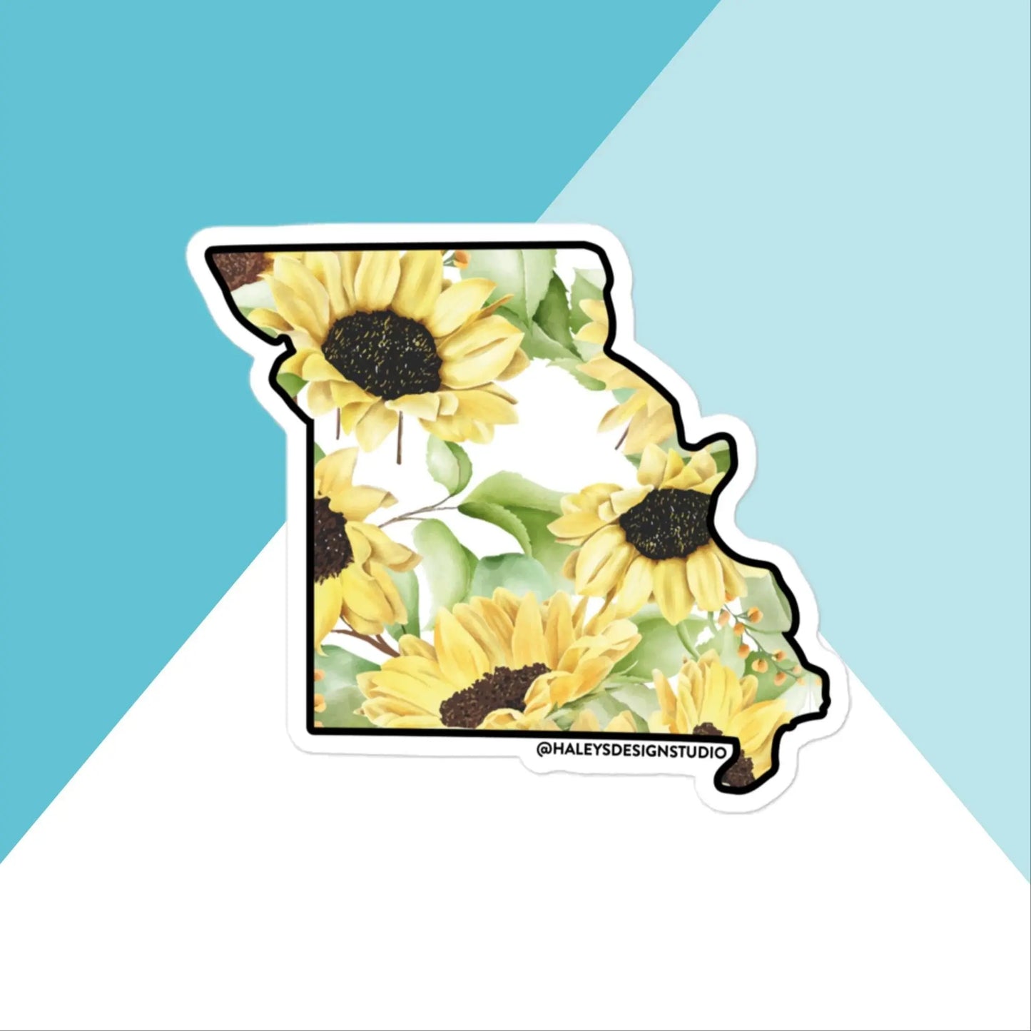 Missouri Watercolor Sunflower Vinyl Sticker North Owl Apparel