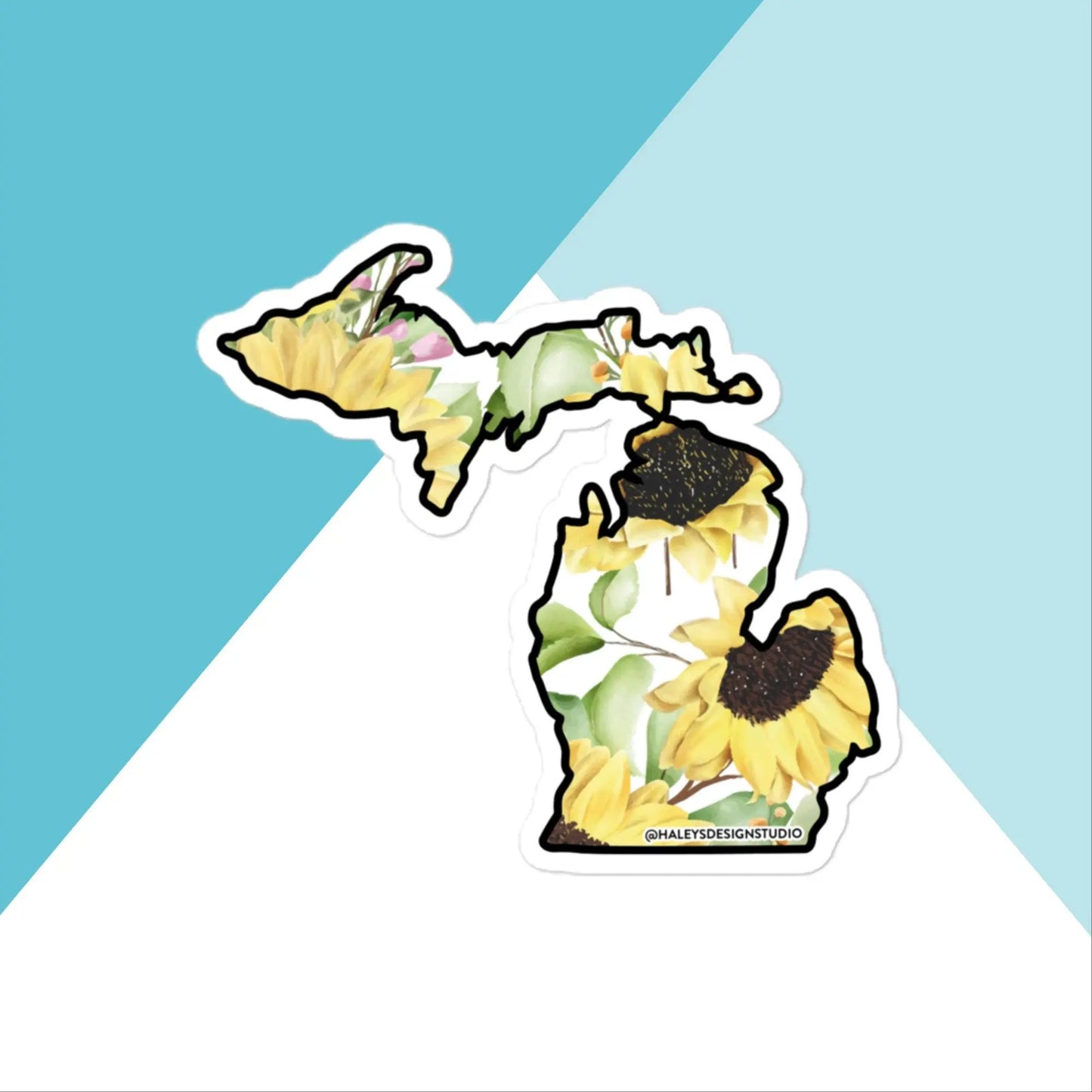 Michigan Watercolor Sunflower Vinyl Sticker North Owl Apparel
