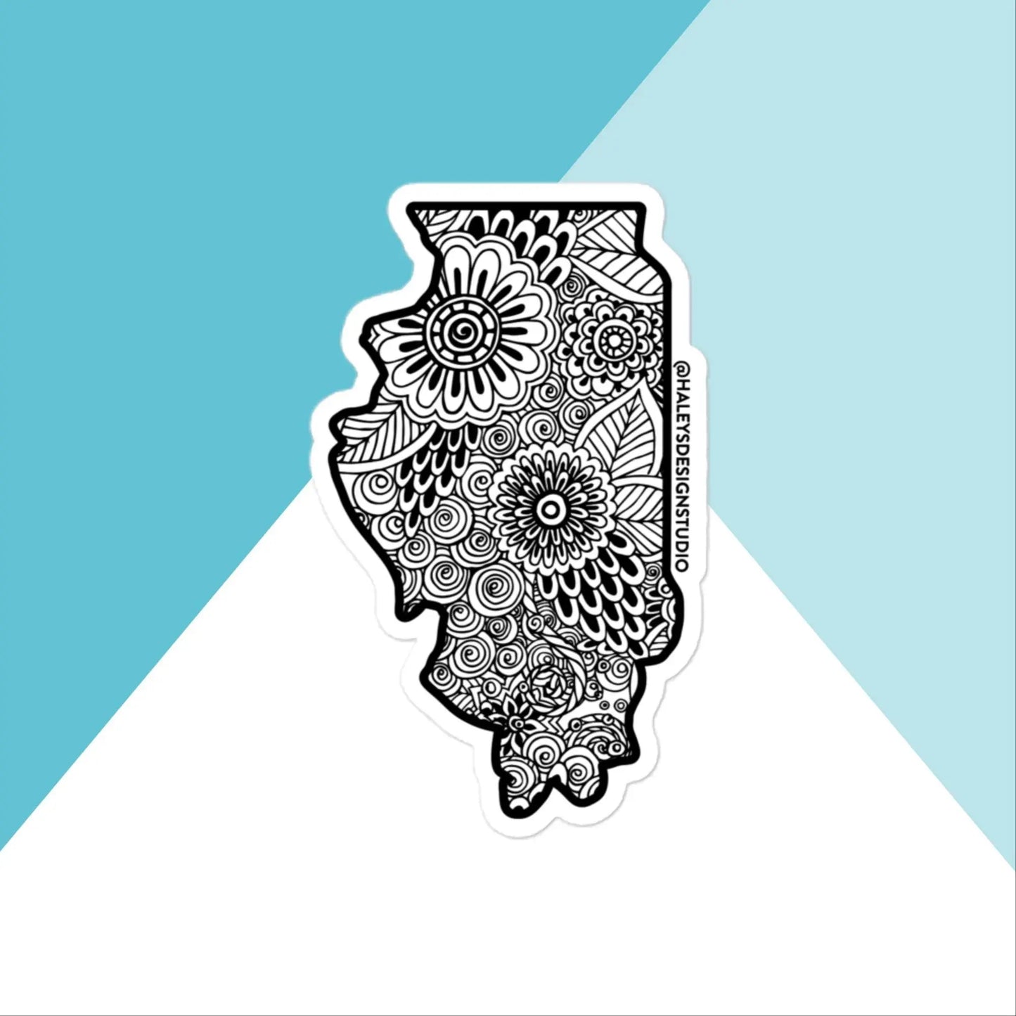 Illinois Floral Mandala Vinyl Sticker North Owl Apparel
