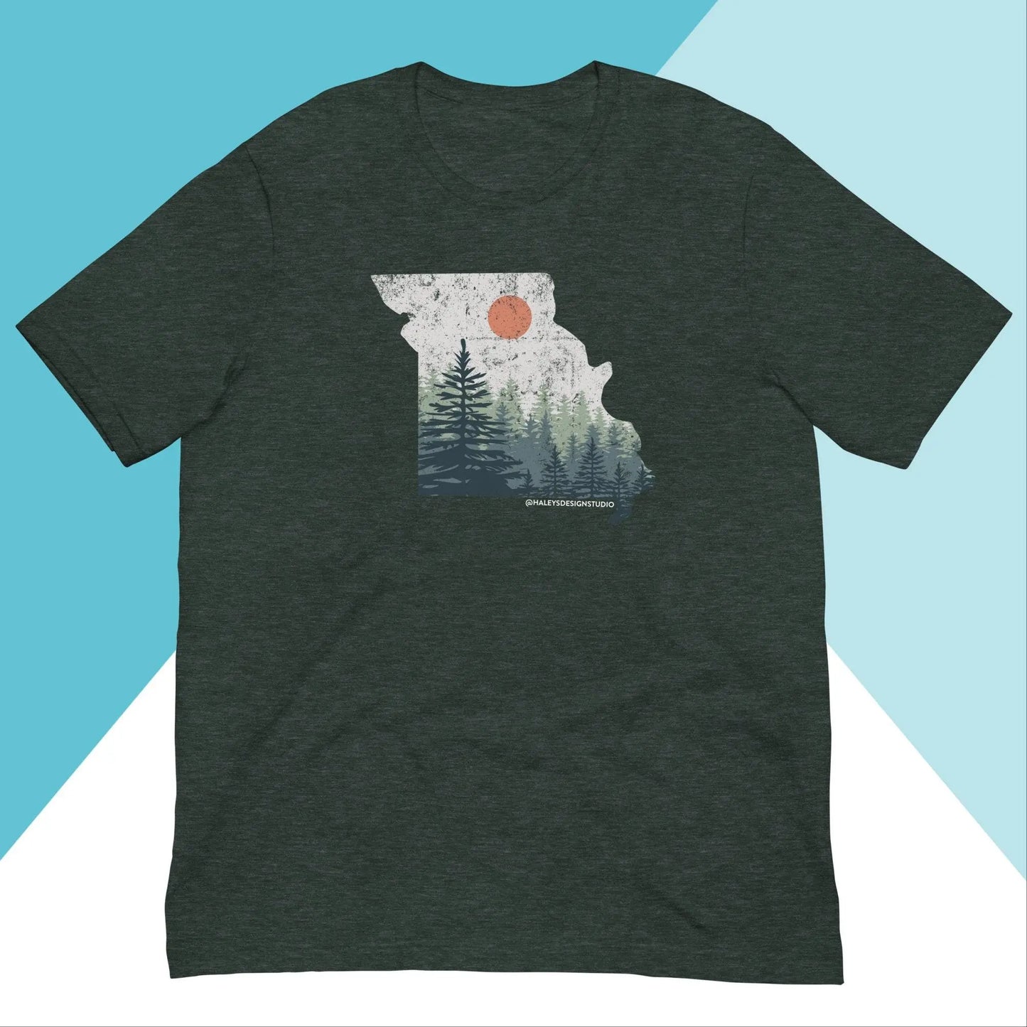 Missouri Distressed Pine Trees Unisex Shirt North Owl Apparel