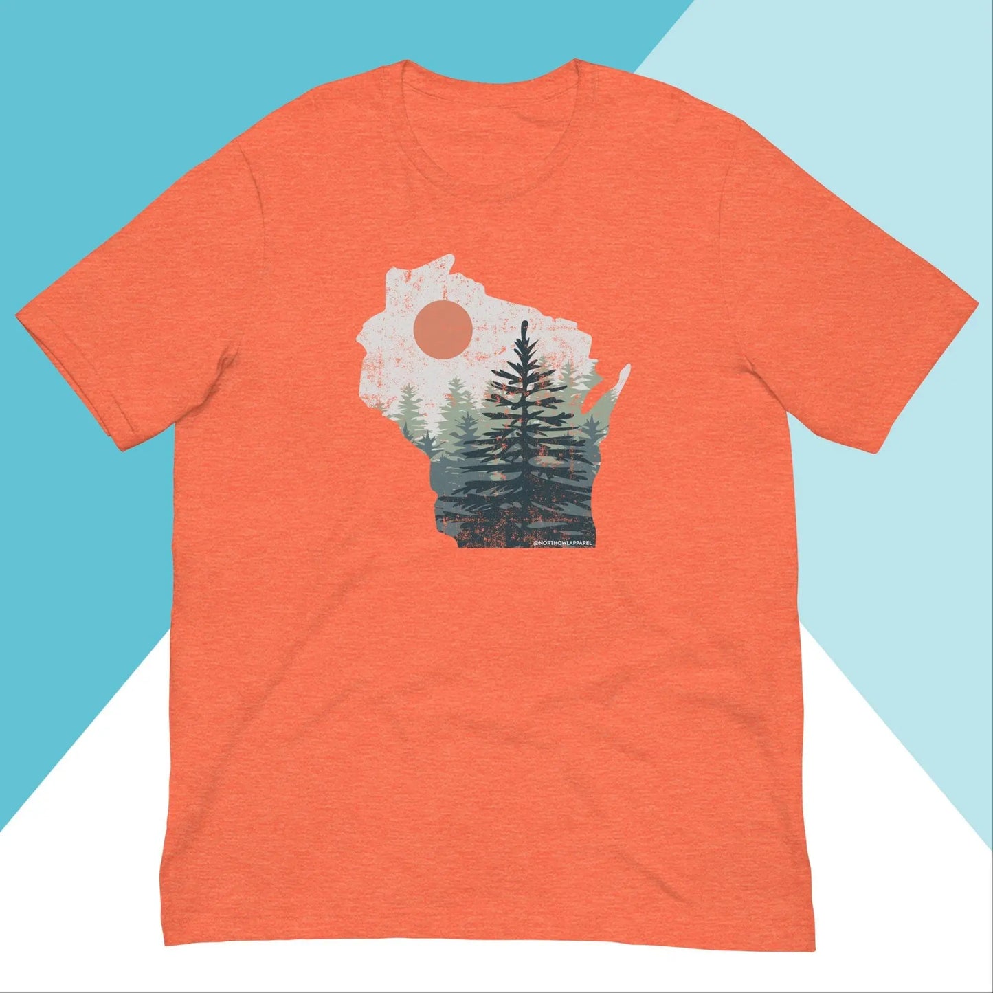 Wisconsin Pine Trees Distressed Unisex Shirt North Owl Apparel
