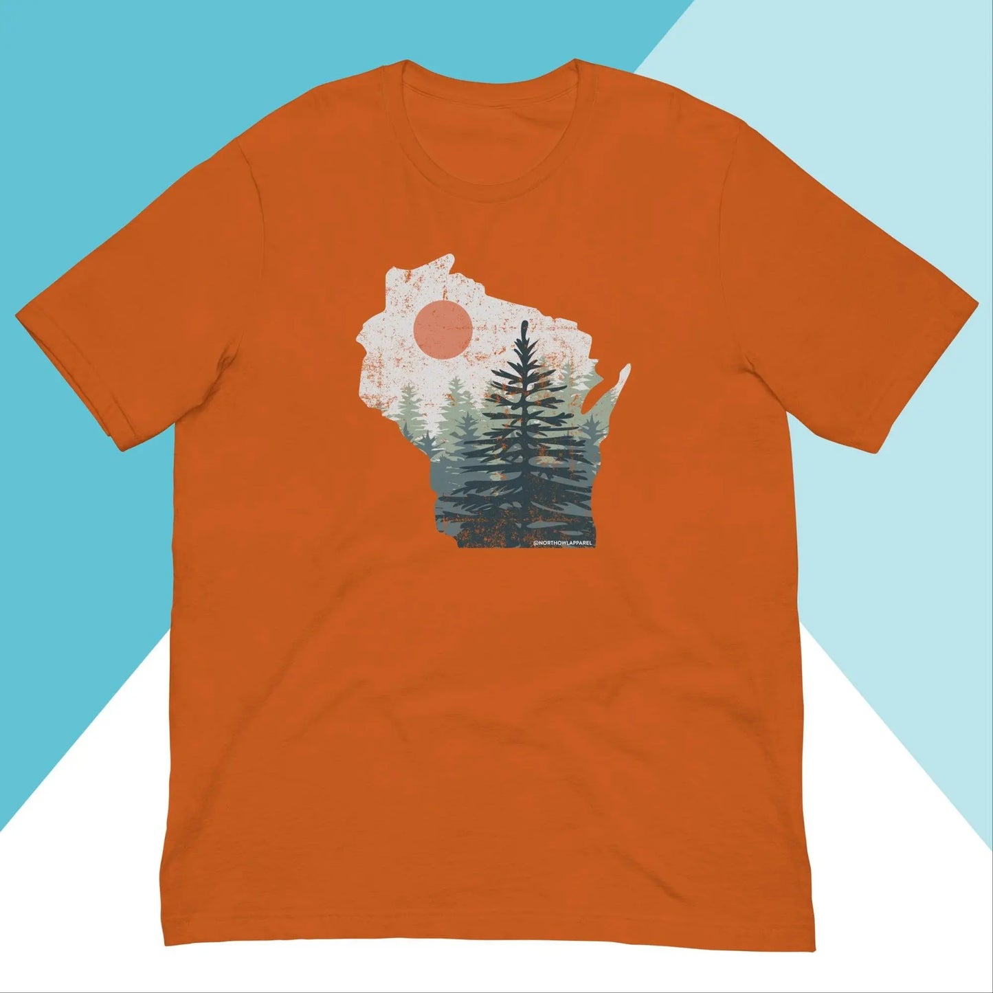Wisconsin Pine Trees Distressed Unisex Shirt North Owl Apparel