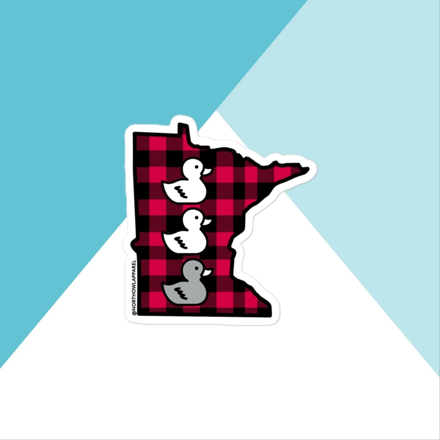 Duck Duck Grey Duck Minnesota Buffalo Plaid Vinyl Sticker North Owl Apparel