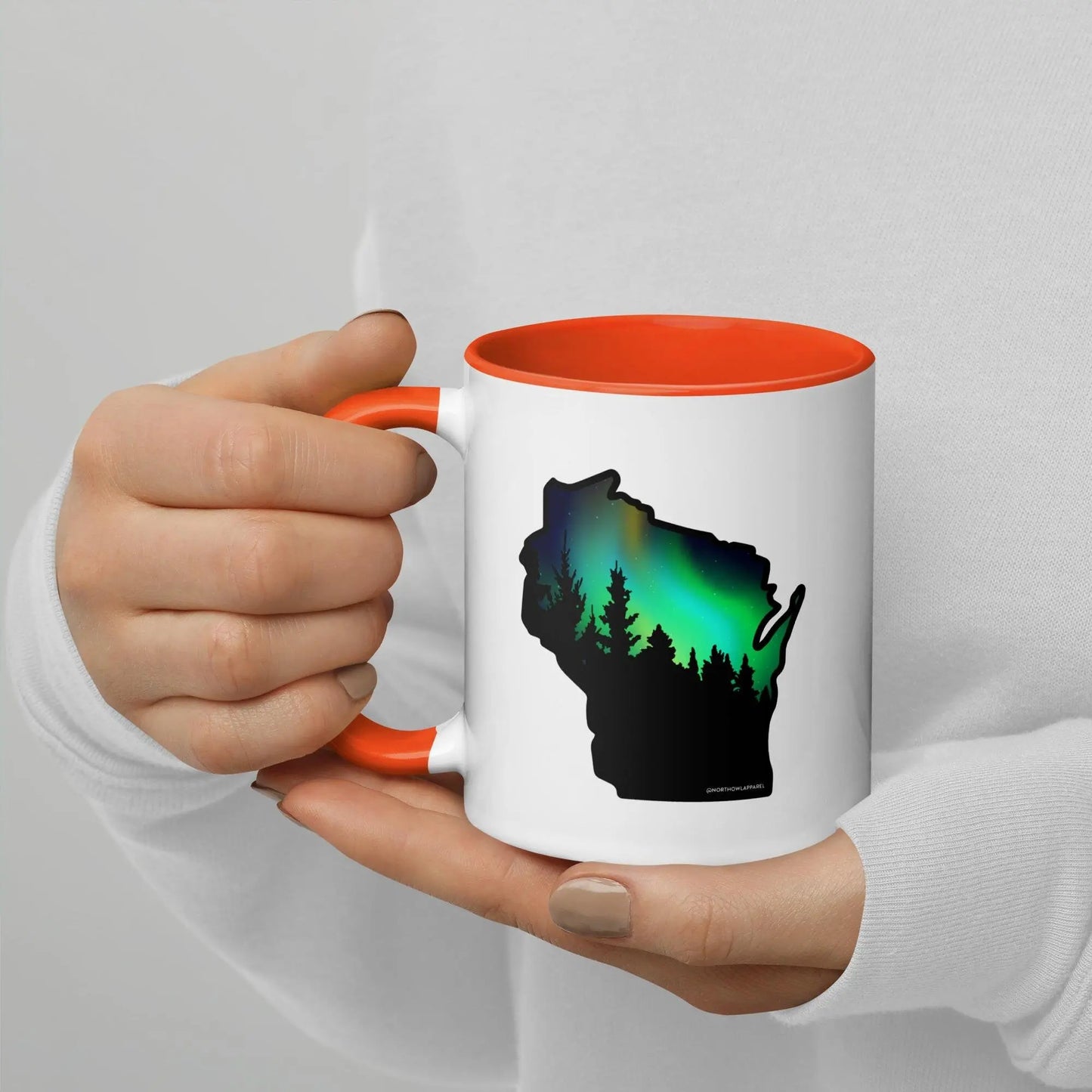 Northern Lights Aurora State Shape Gift Mug North Owl Apparel