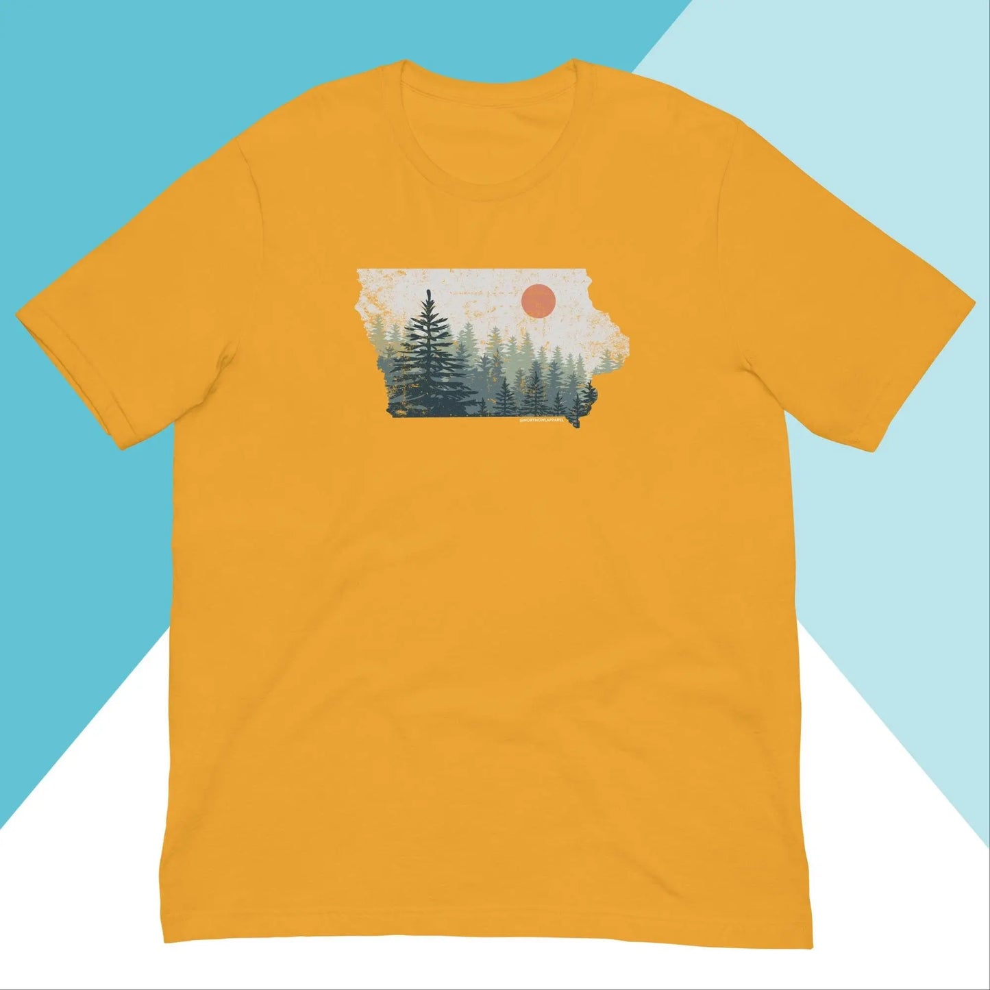 Iowa Distressed Pine Trees Unisex Shirt North Owl Apparel