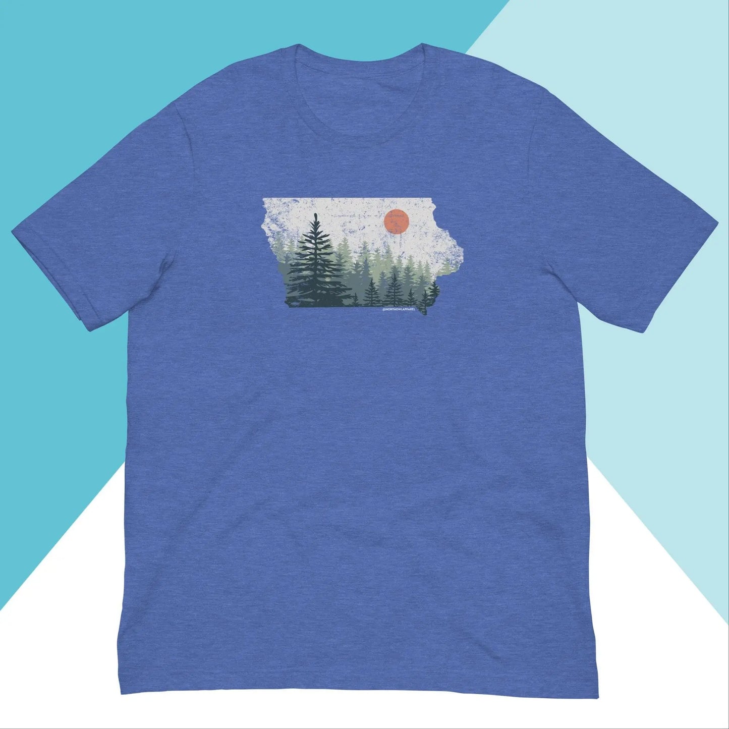 Iowa Distressed Pine Trees Unisex Shirt North Owl Apparel