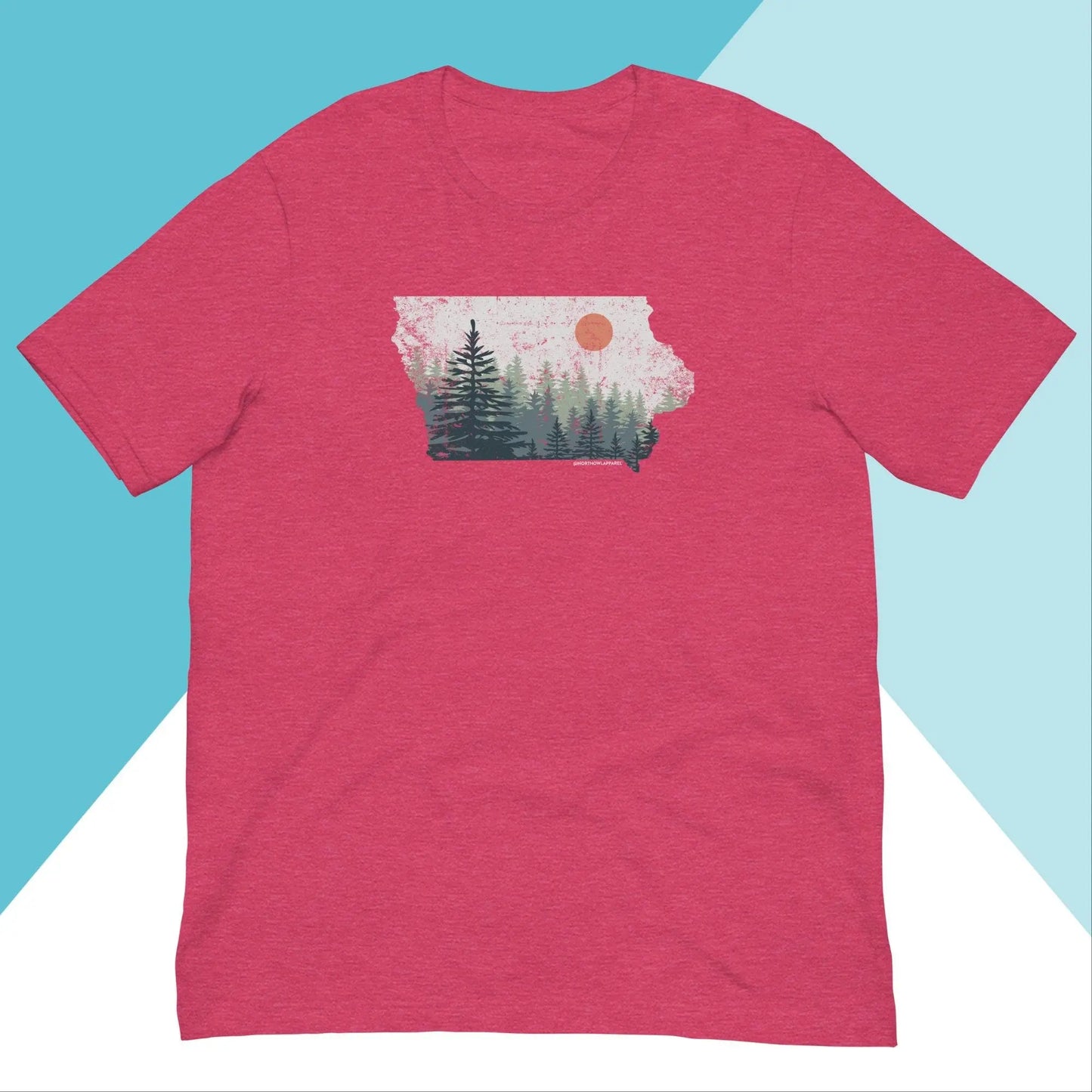 Iowa Distressed Pine Trees Unisex Shirt North Owl Apparel