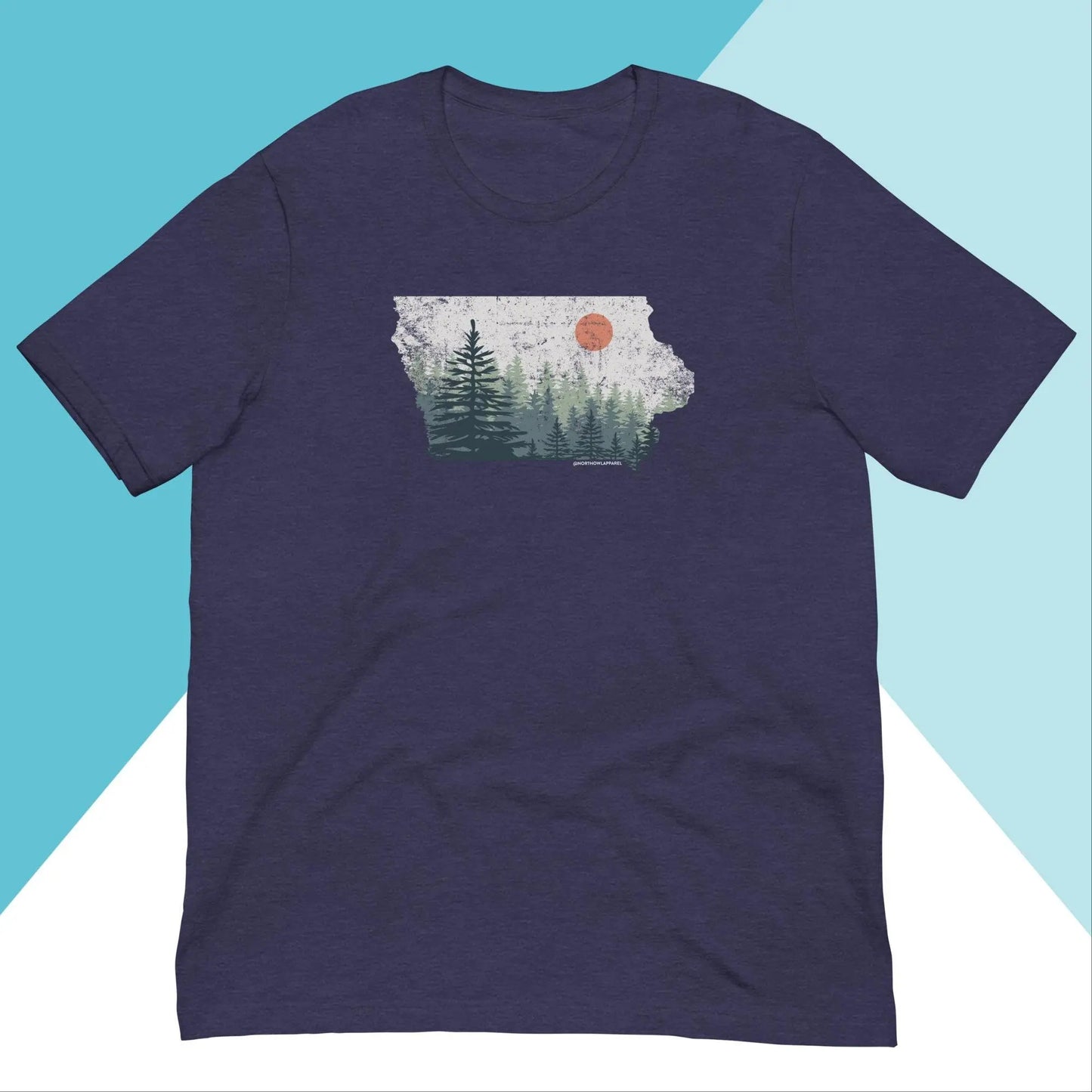 Iowa Distressed Pine Trees Unisex Shirt North Owl Apparel