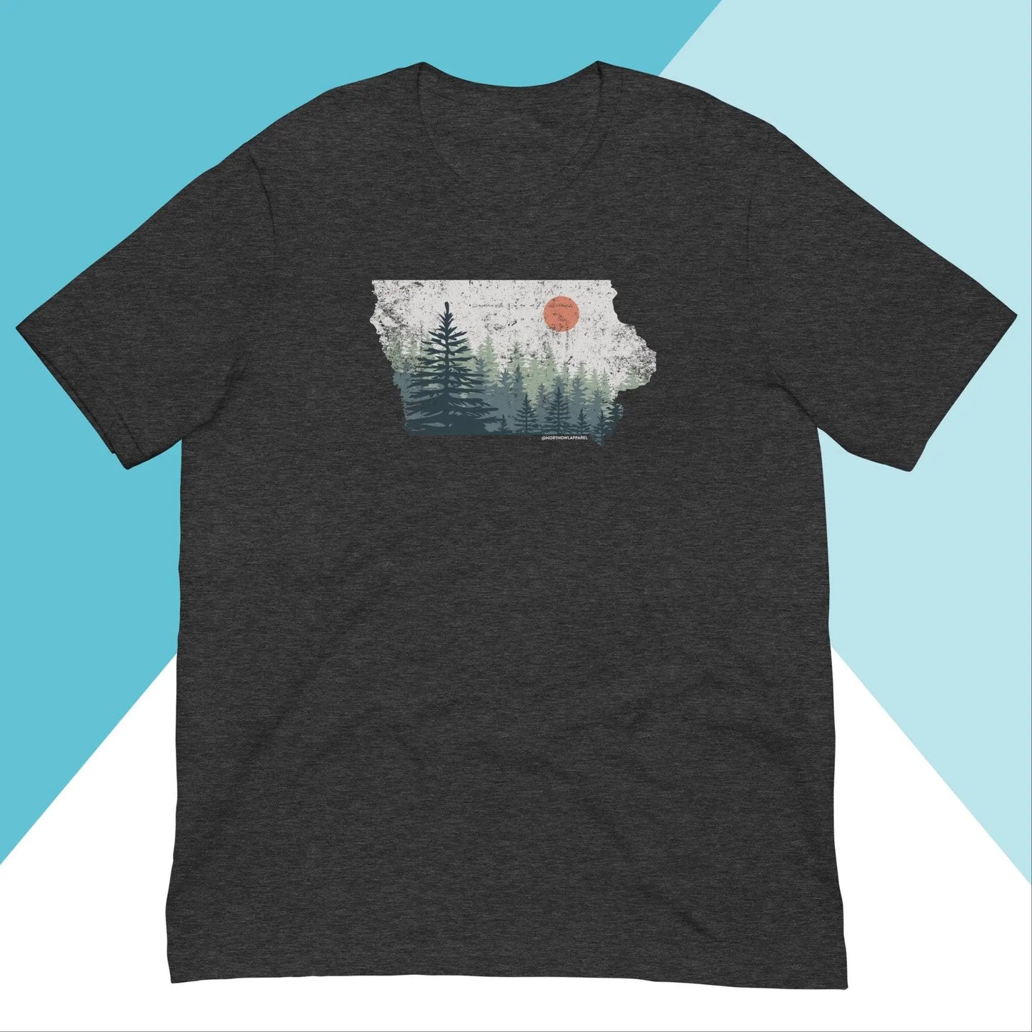 Iowa Distressed Pine Trees Unisex Shirt North Owl Apparel